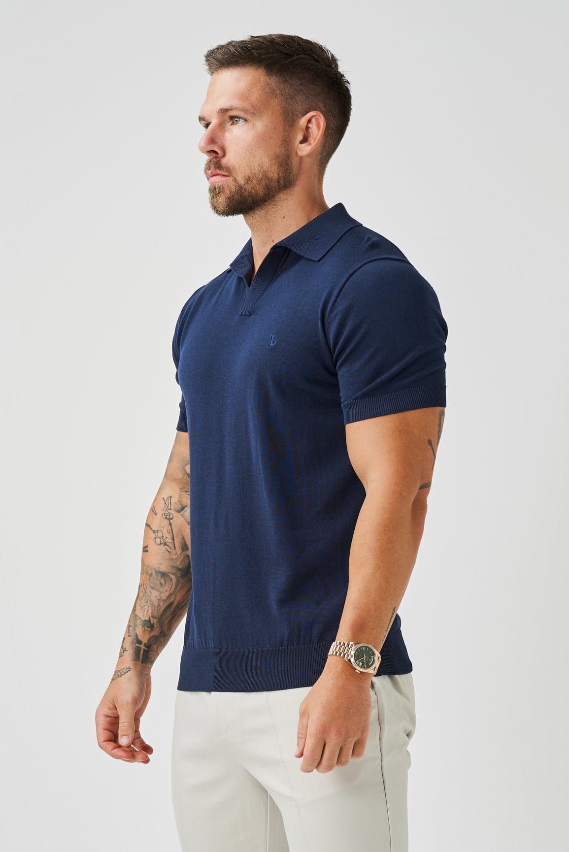 Legend London Polo OPEN COLLAR POLO - NAVY