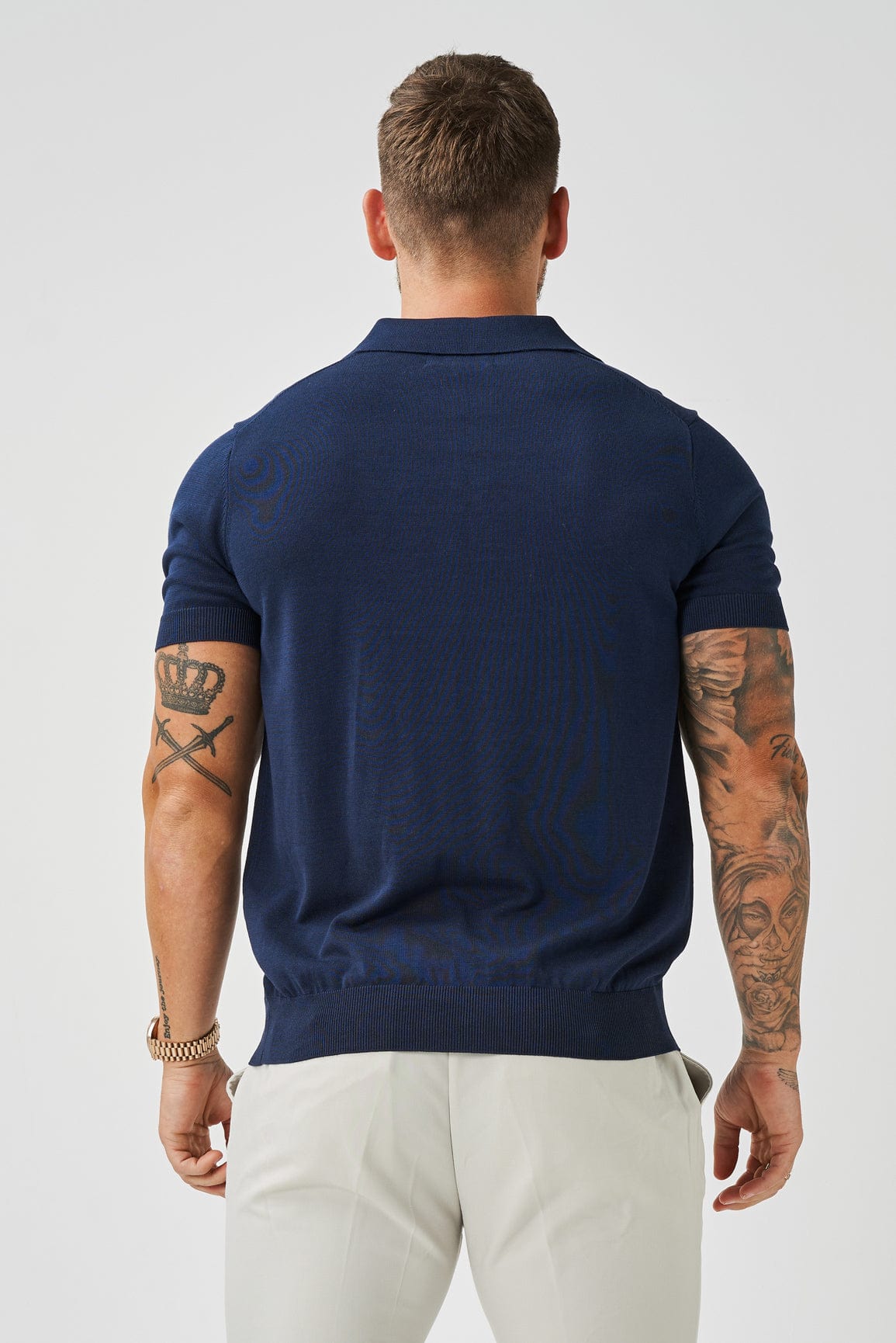 Legend London Polo OPEN COLLAR POLO - NAVY