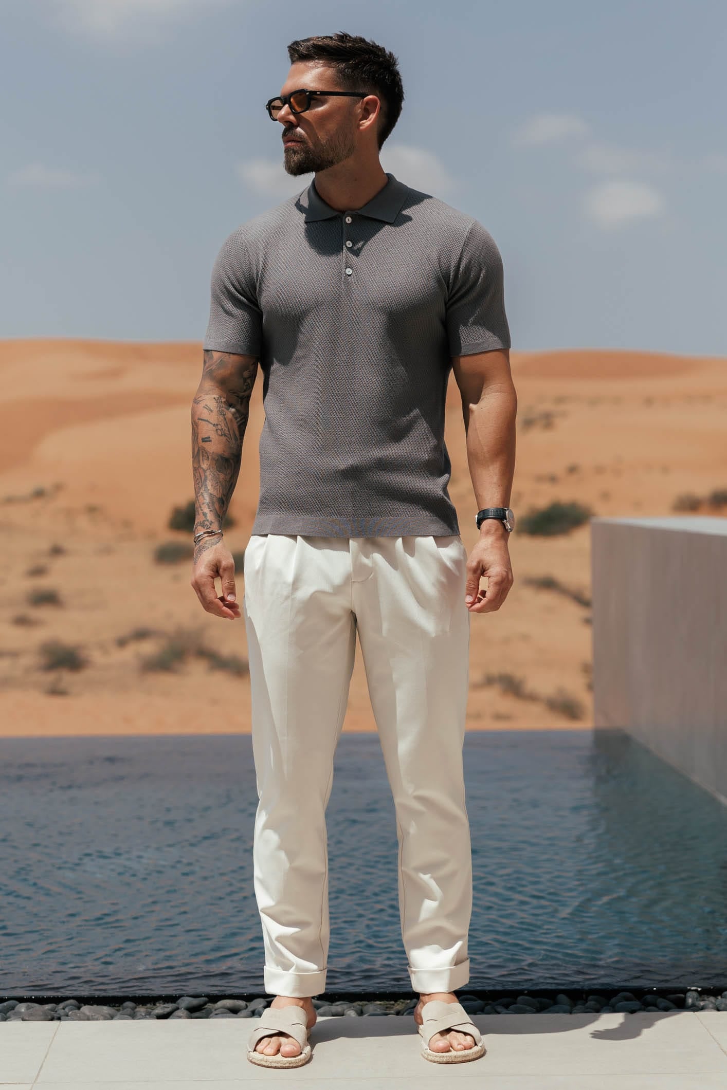 Legend London POLO SANTAL POLO - DARK GREY