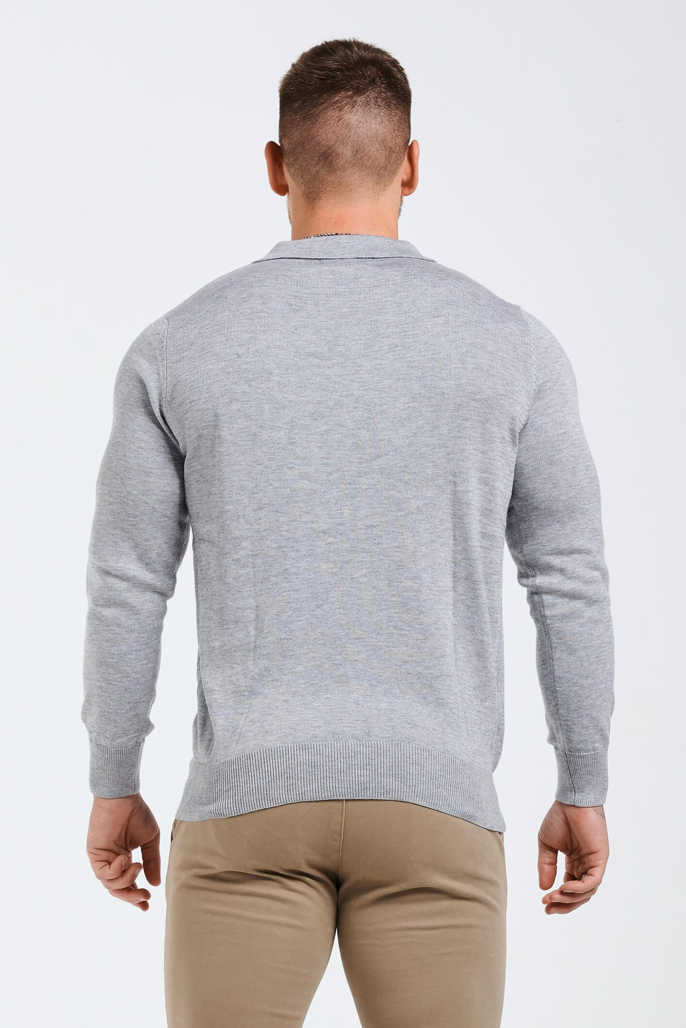 Legend London Polo SPREAD COLLAR POLO - GREY MARL