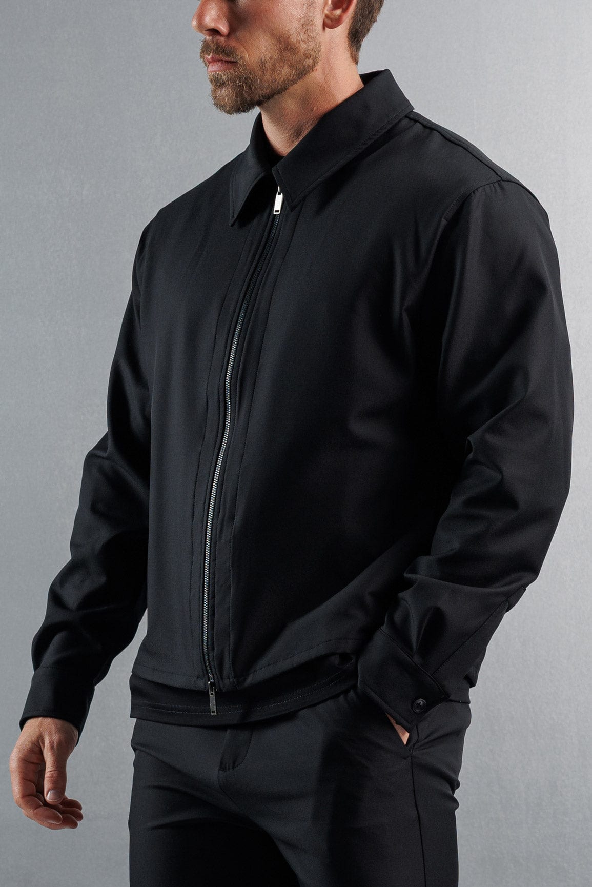 Legend London Shirt HYBRID OVERSHIRT - BLACK