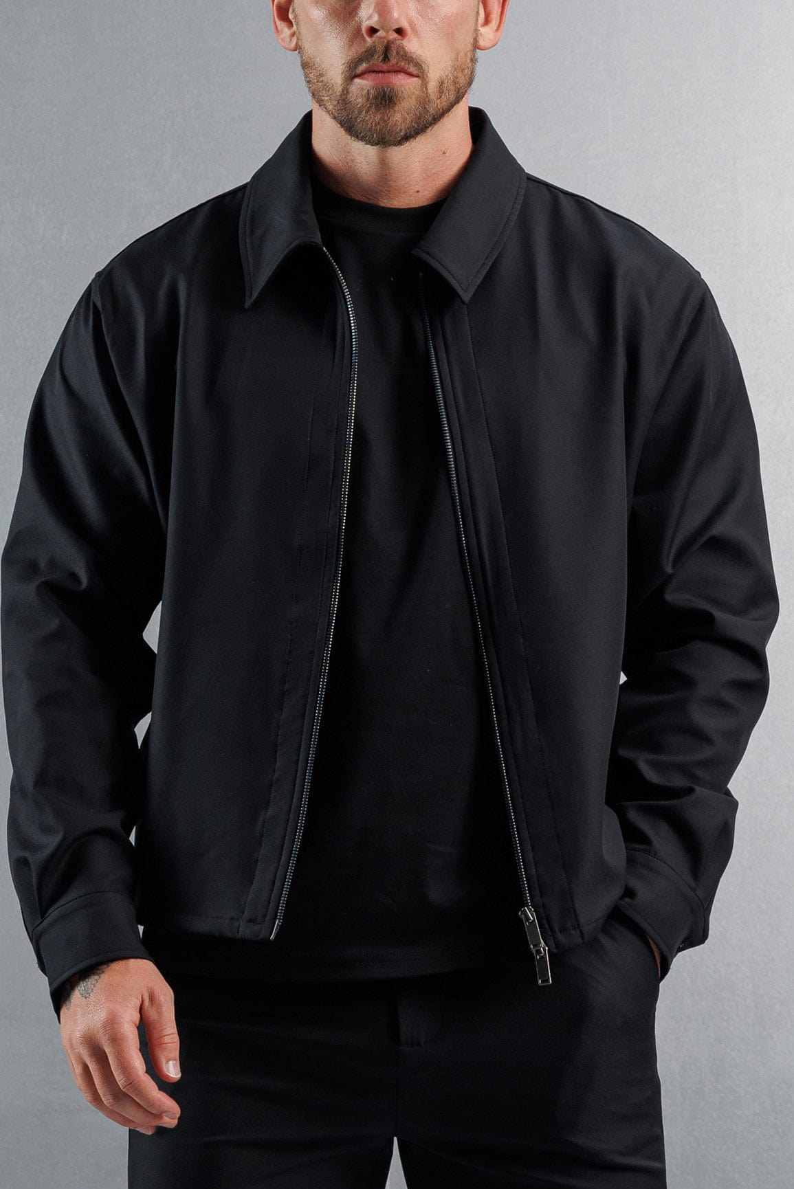 Legend London Shirt HYBRID OVERSHIRT - BLACK
