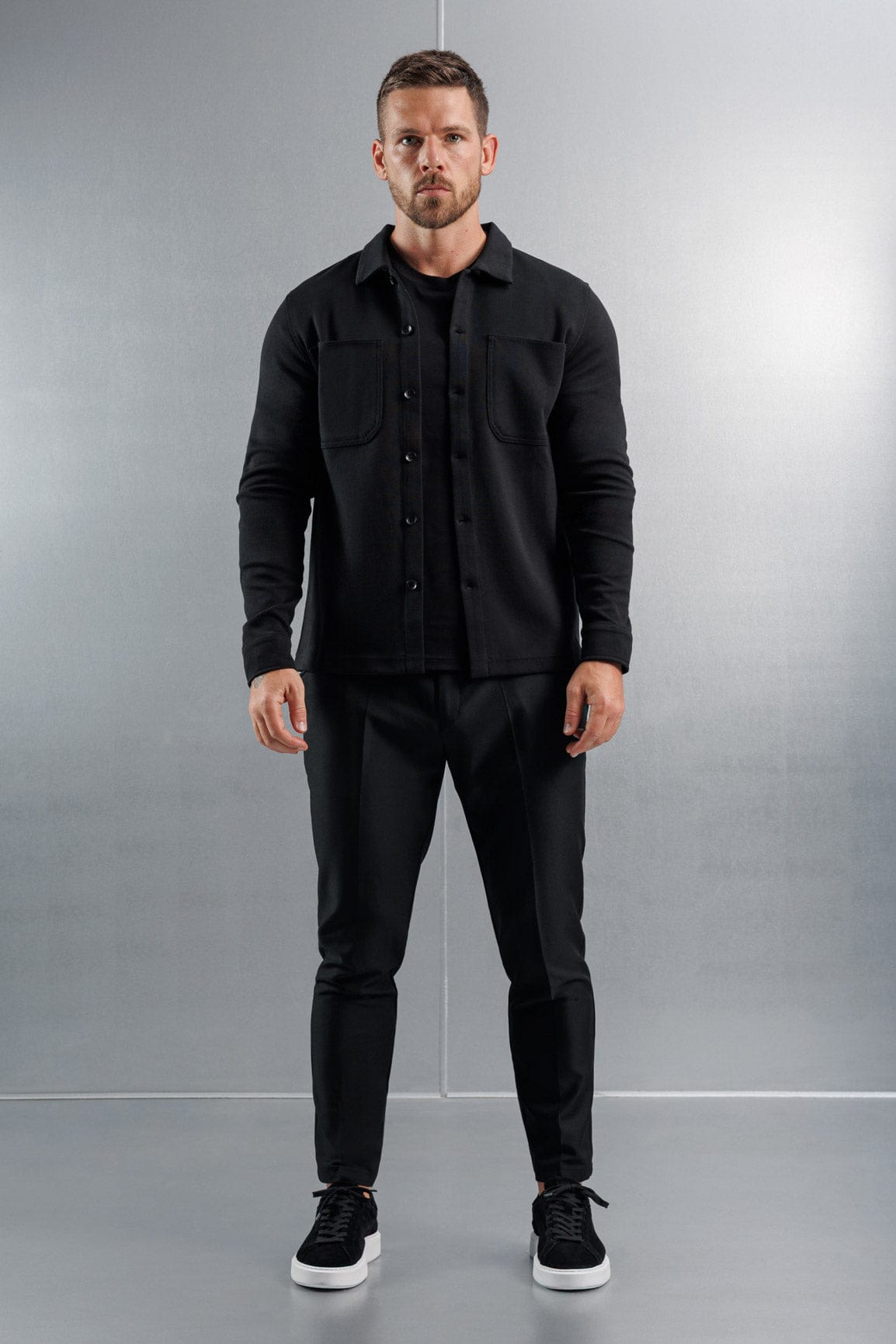 Legend London Shirt JERSEY OVERSHIRT - BLACK