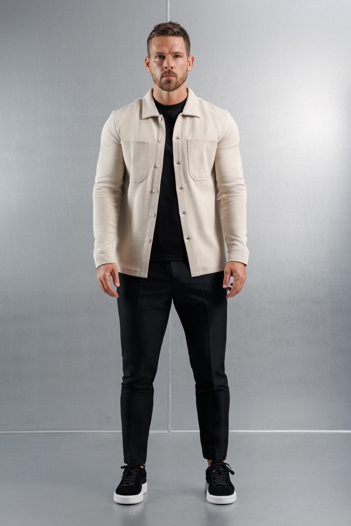 Legend London Shirt JERSEY OVERSHIRT - CREME