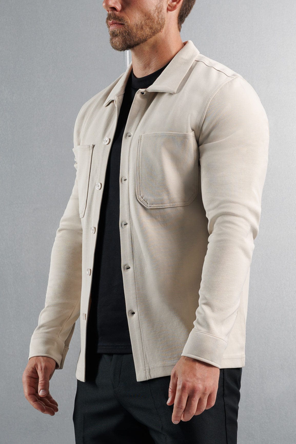 Legend London Shirt JERSEY OVERSHIRT - CREME