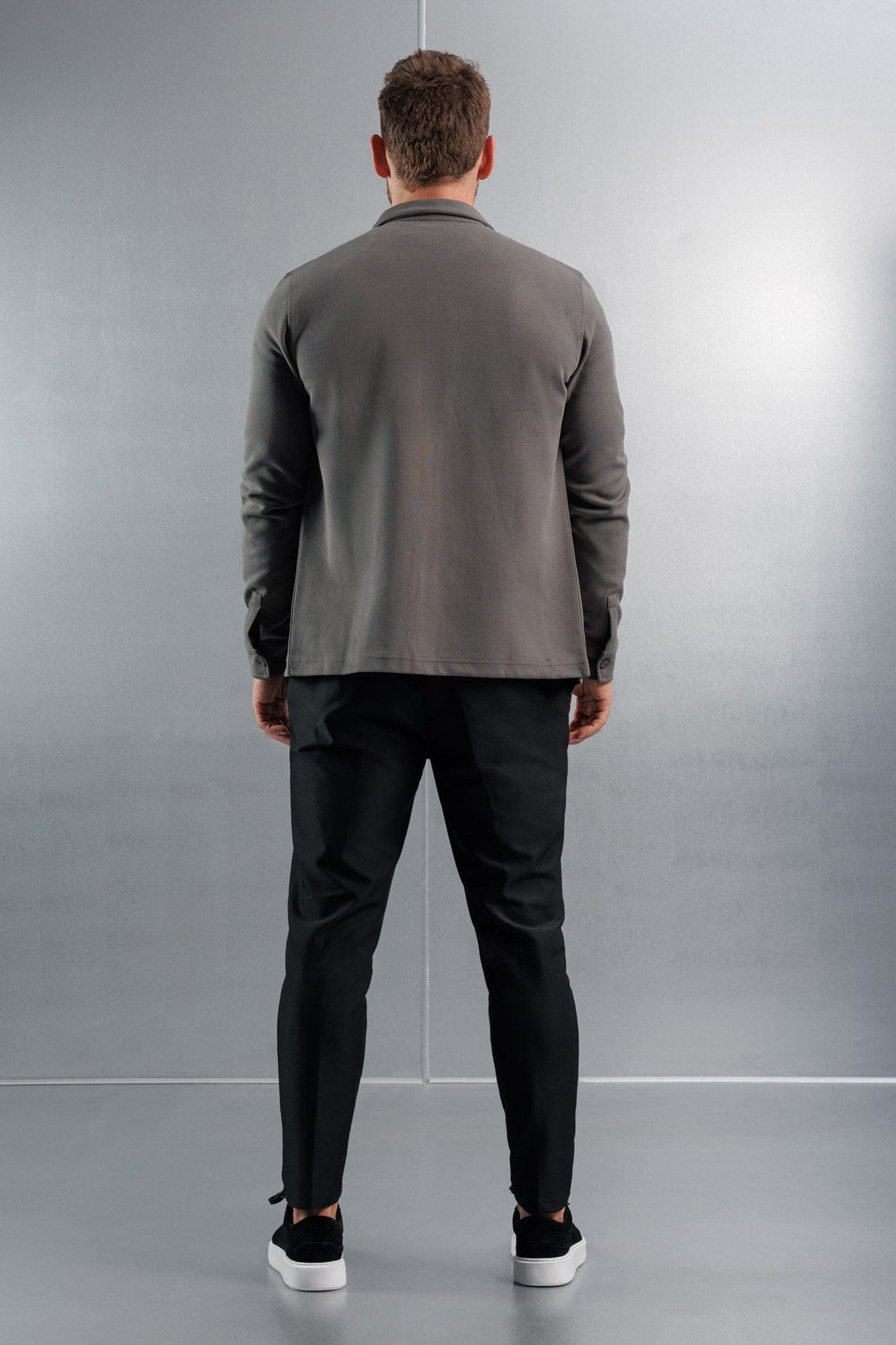 Legend London Shirt JERSEY OVERSHIRT - DARK GREY