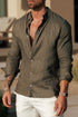 Legend London Shirt LUXE LINEN SHIRT - DARK OLIVE