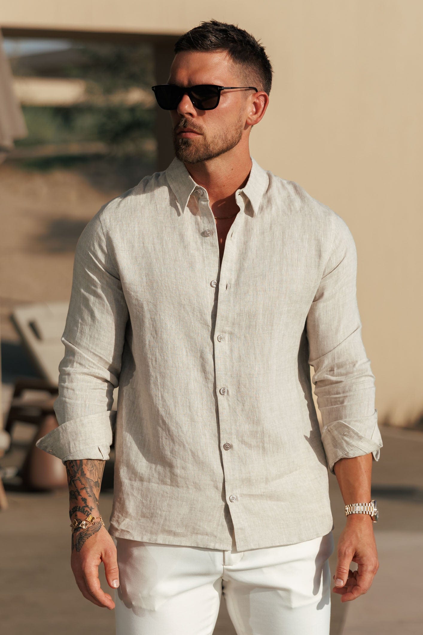 Legend London Shirt LUXE LINEN SHIRT - OAT