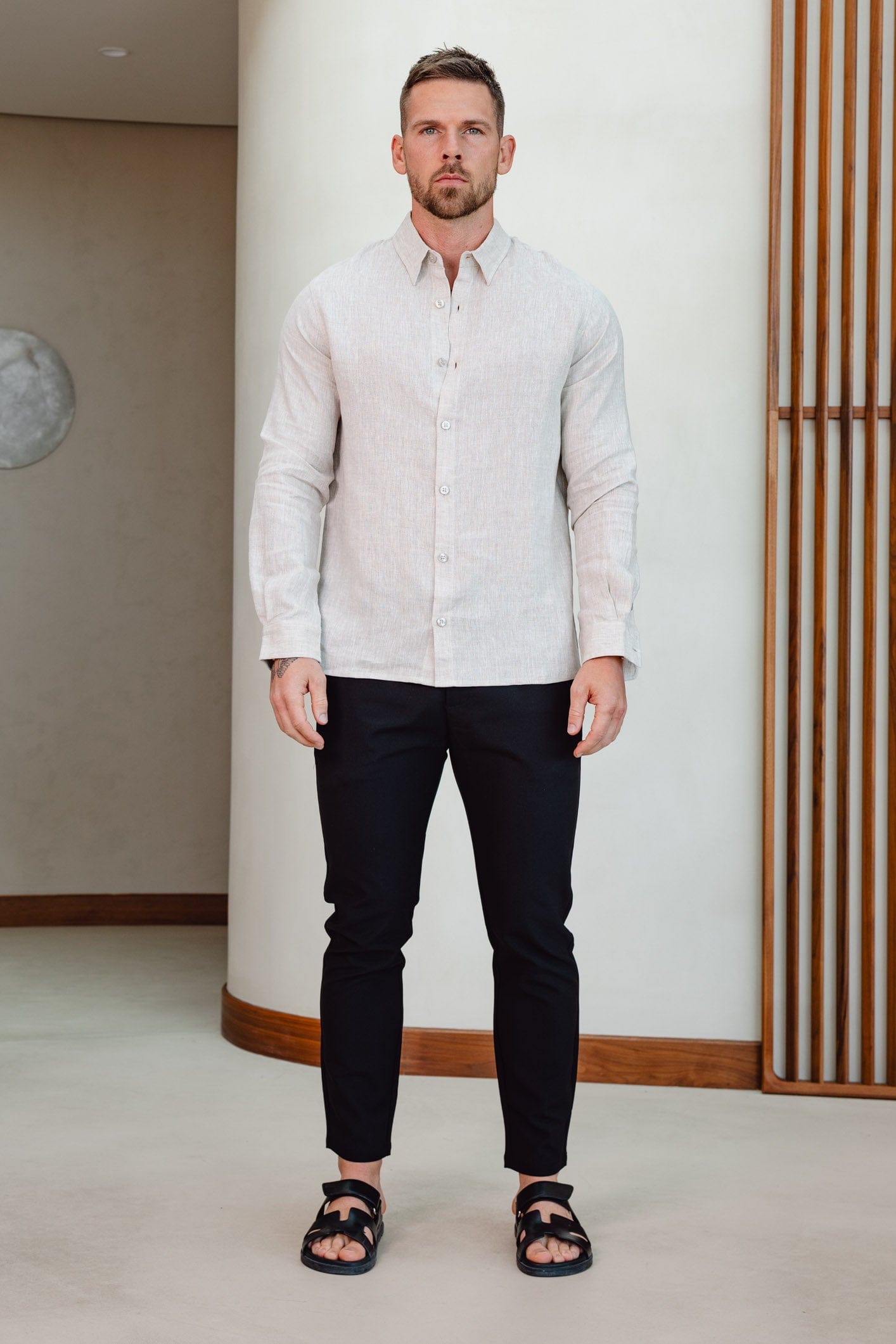 Legend London Shirt LUXE LINEN SHIRT - TAUPE