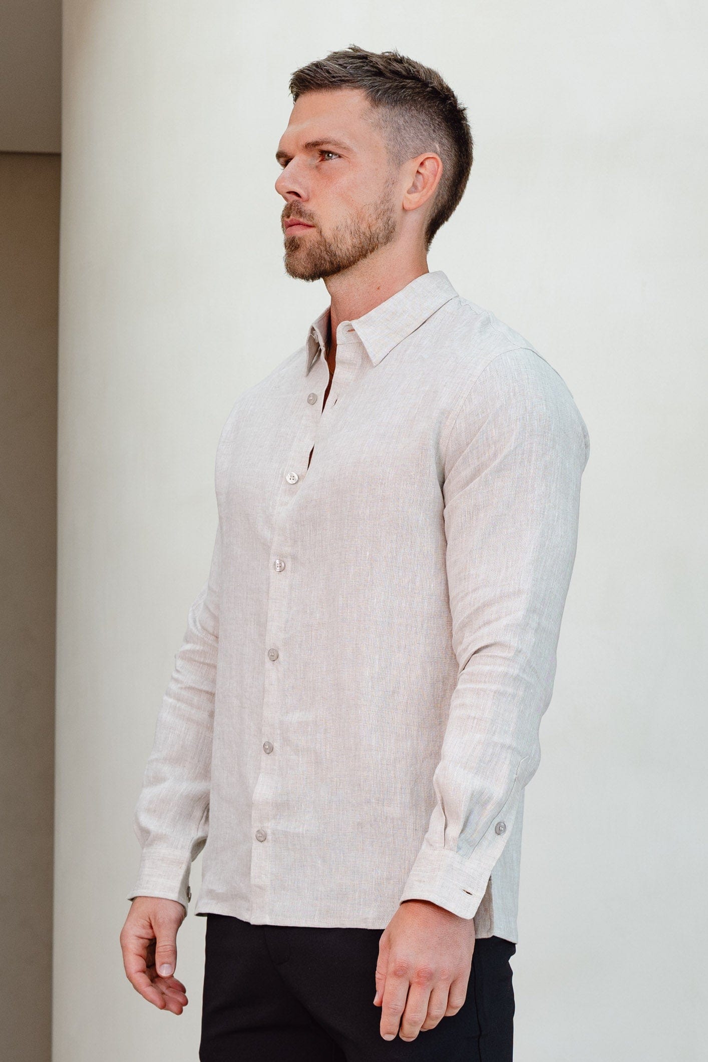 Legend London Shirt LUXE LINEN SHIRT - TAUPE