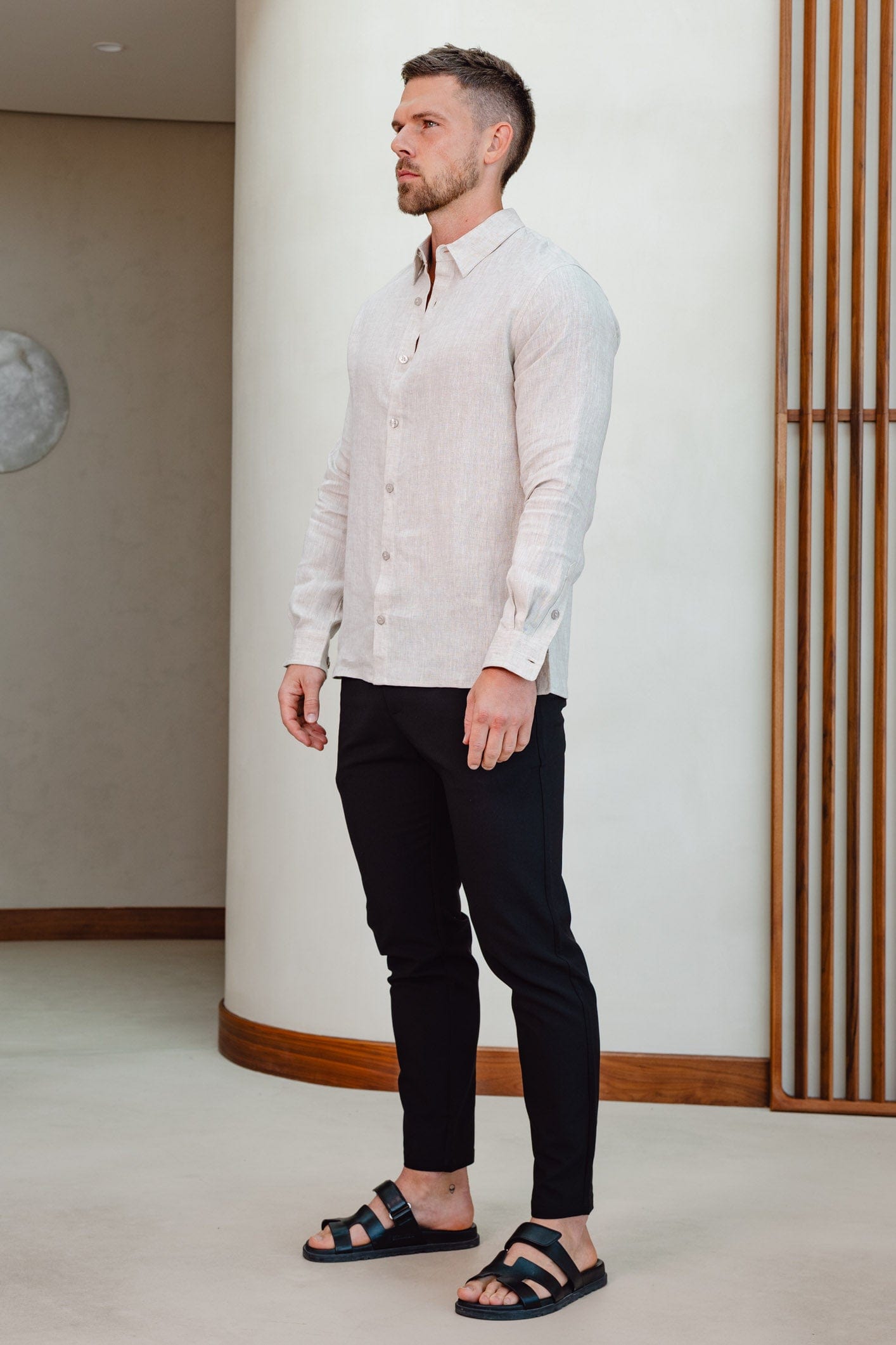 Legend London Shirt LUXE LINEN SHIRT - TAUPE