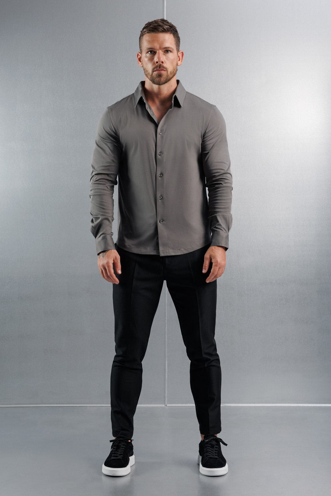 Legend London Shirt LUXE MERCERISED DRESS SHIRT - DARK GREY