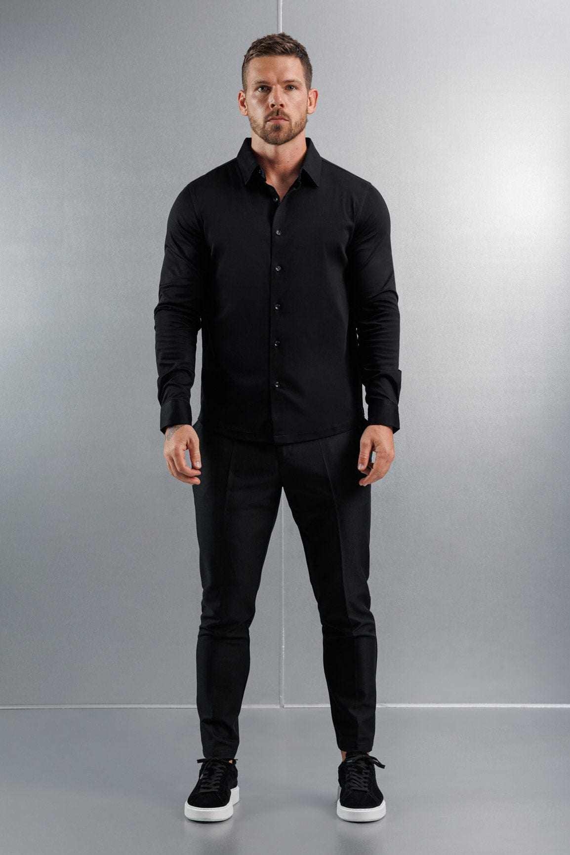 Legend London Shirt MERCERISED DRESS SHIRT - BLACK