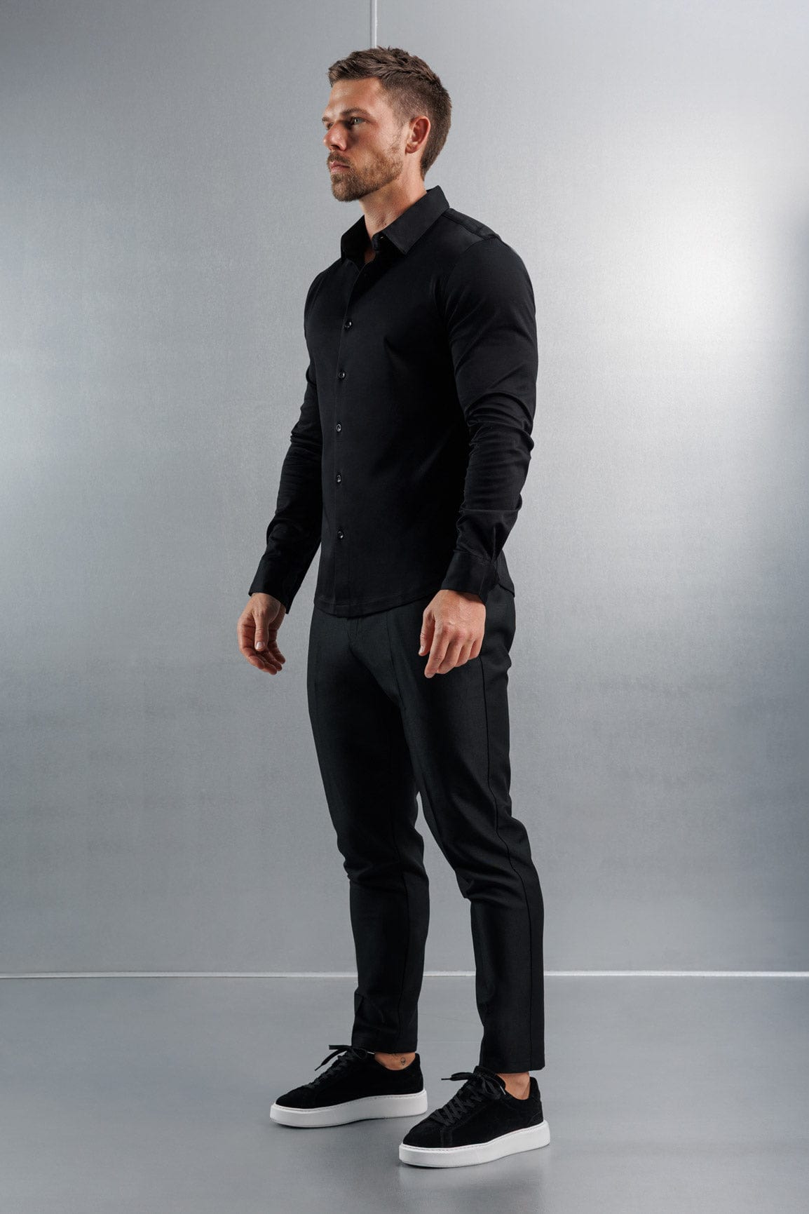 Legend London Shirt MERCERISED DRESS SHIRT - BLACK