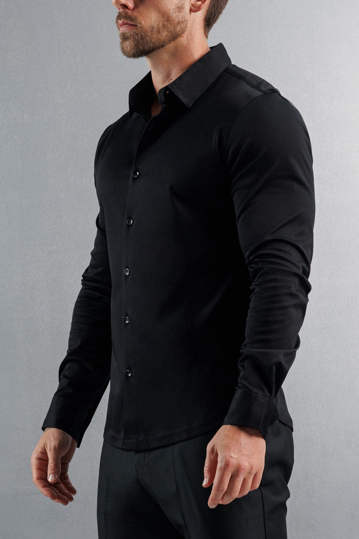 Legend London Shirt MERCERISED DRESS SHIRT - BLACK
