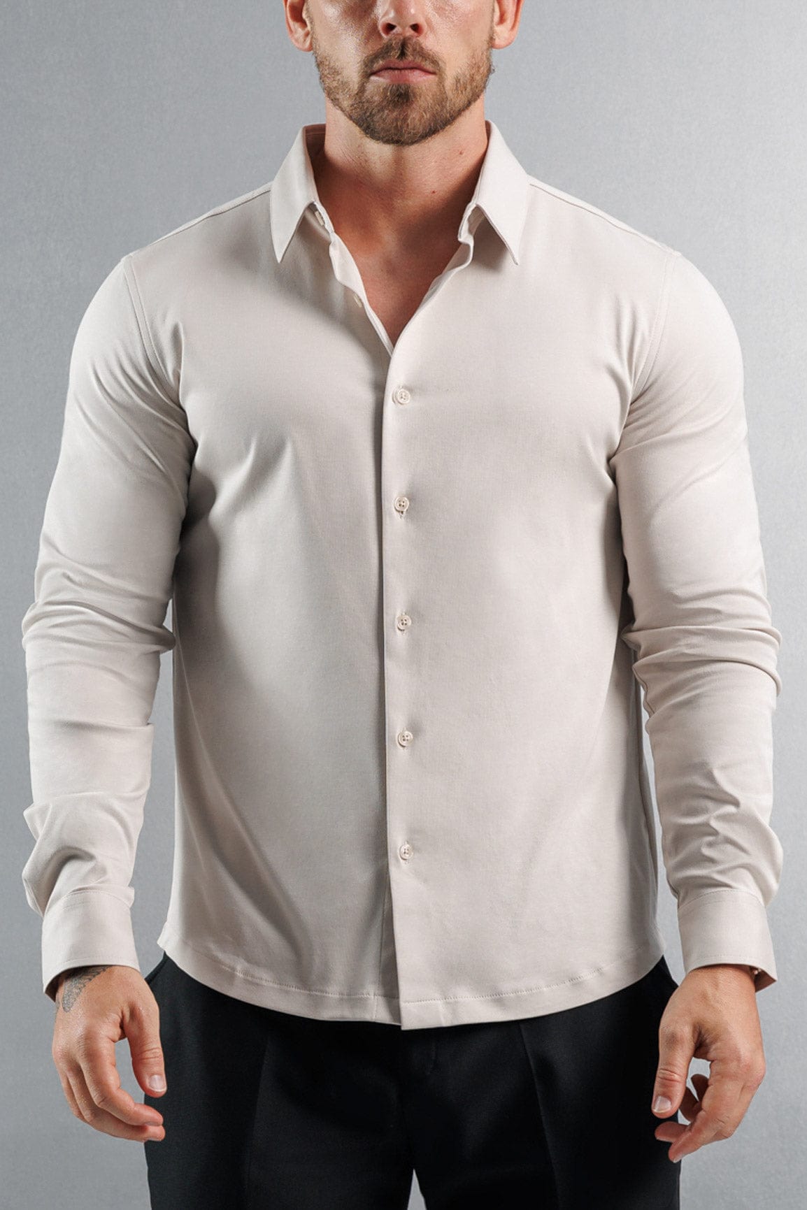 Legend London Shirt MERCERISED DRESS SHIRT - CREME