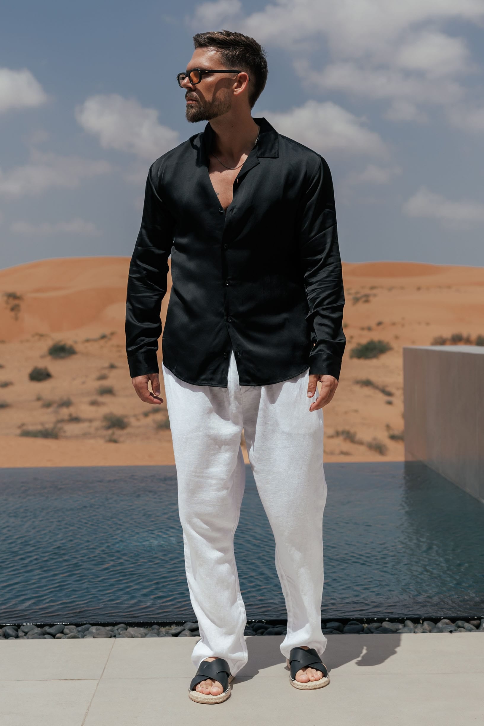 Legend London Shirt - Summer FLOW SHIRT - BLACK