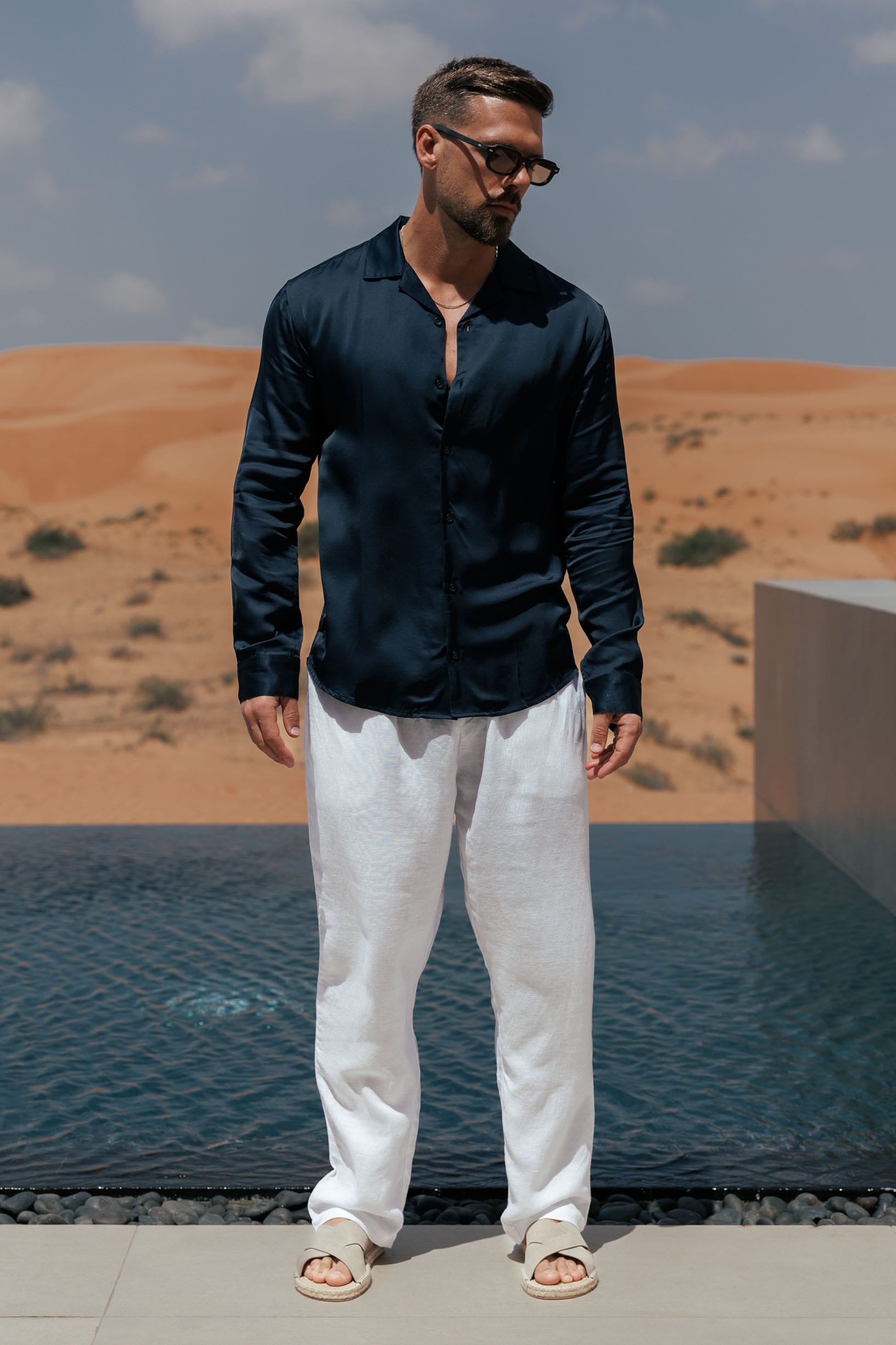 Legend London Shirt - Summer FLOW SHIRT - NAVY