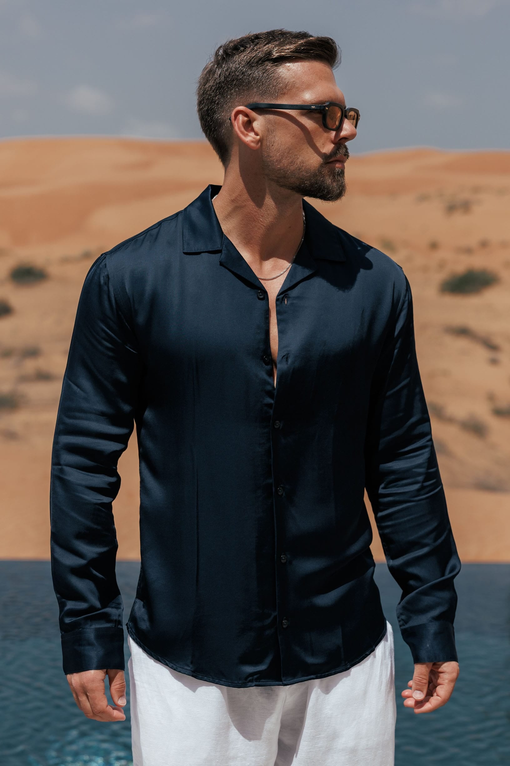 Legend London Shirt - Summer FLOW SHIRT - NAVY