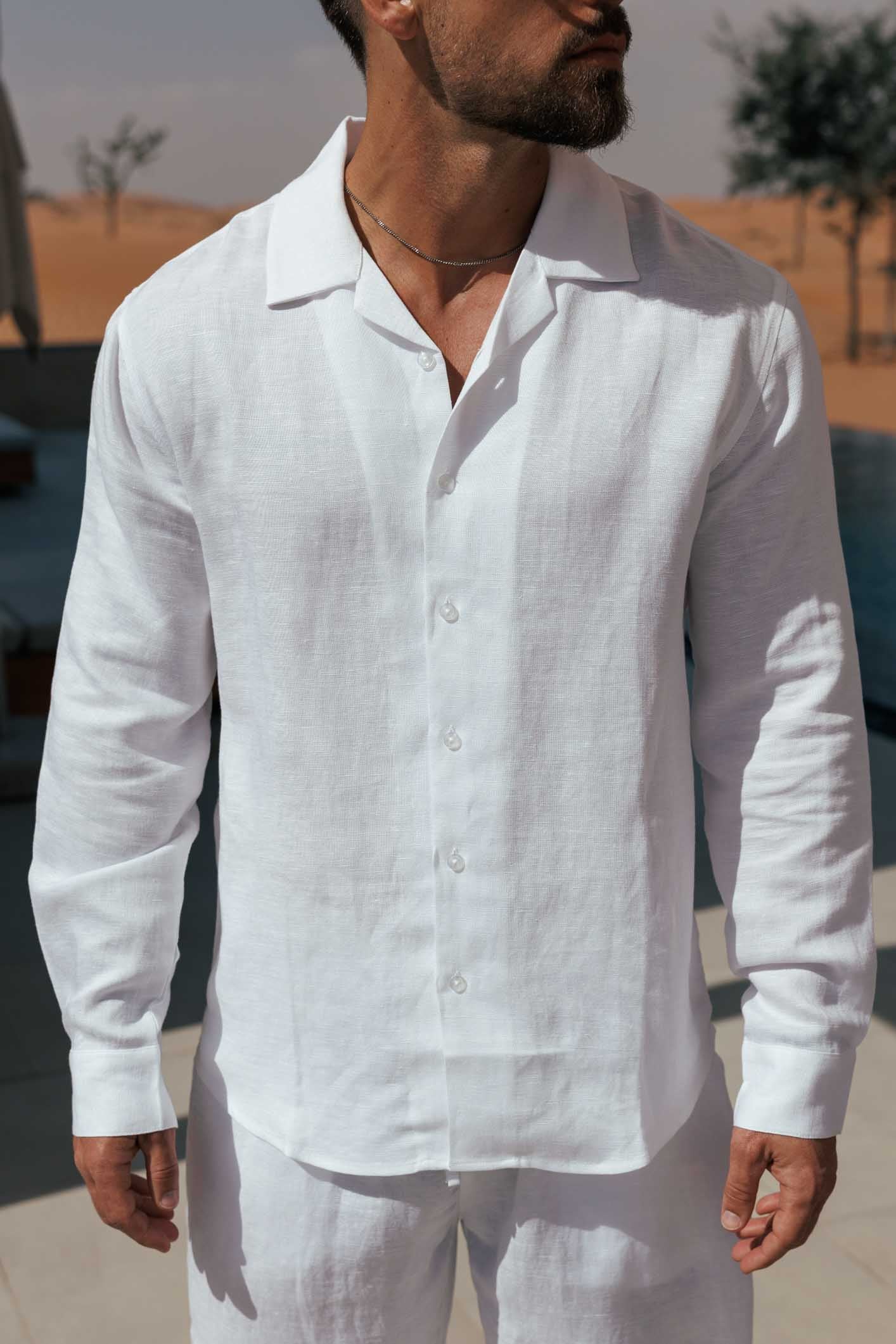 Legend London Shirt - Summer LINEN SHIRT - WHITE