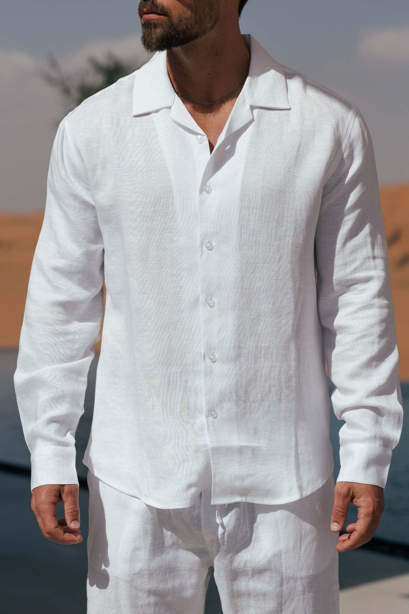 Legend London Shirt - Summer LINEN SHIRT - WHITE