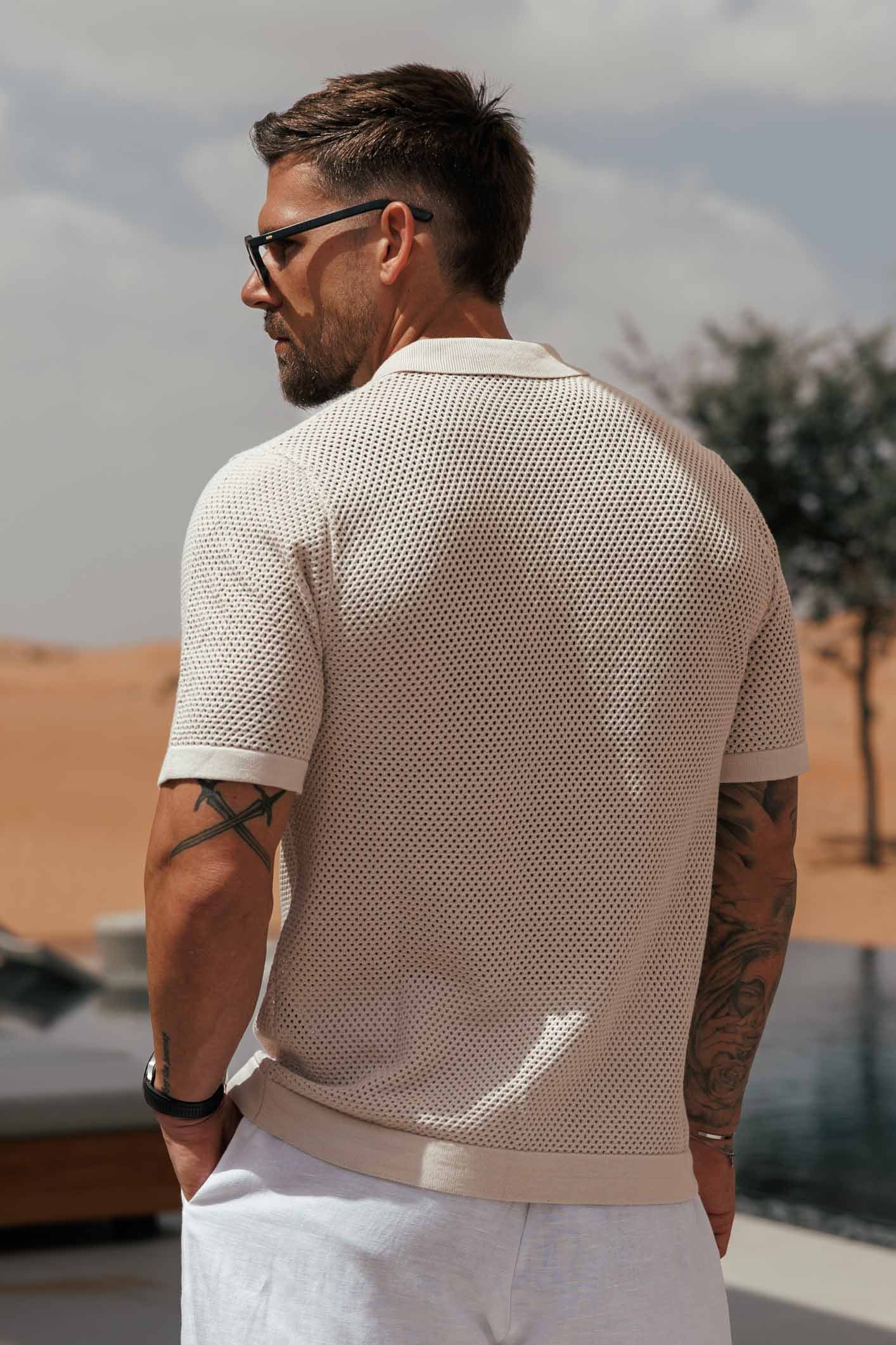 Legend London Shirt - Summer PEAK KNIT SHIRT - CREAM