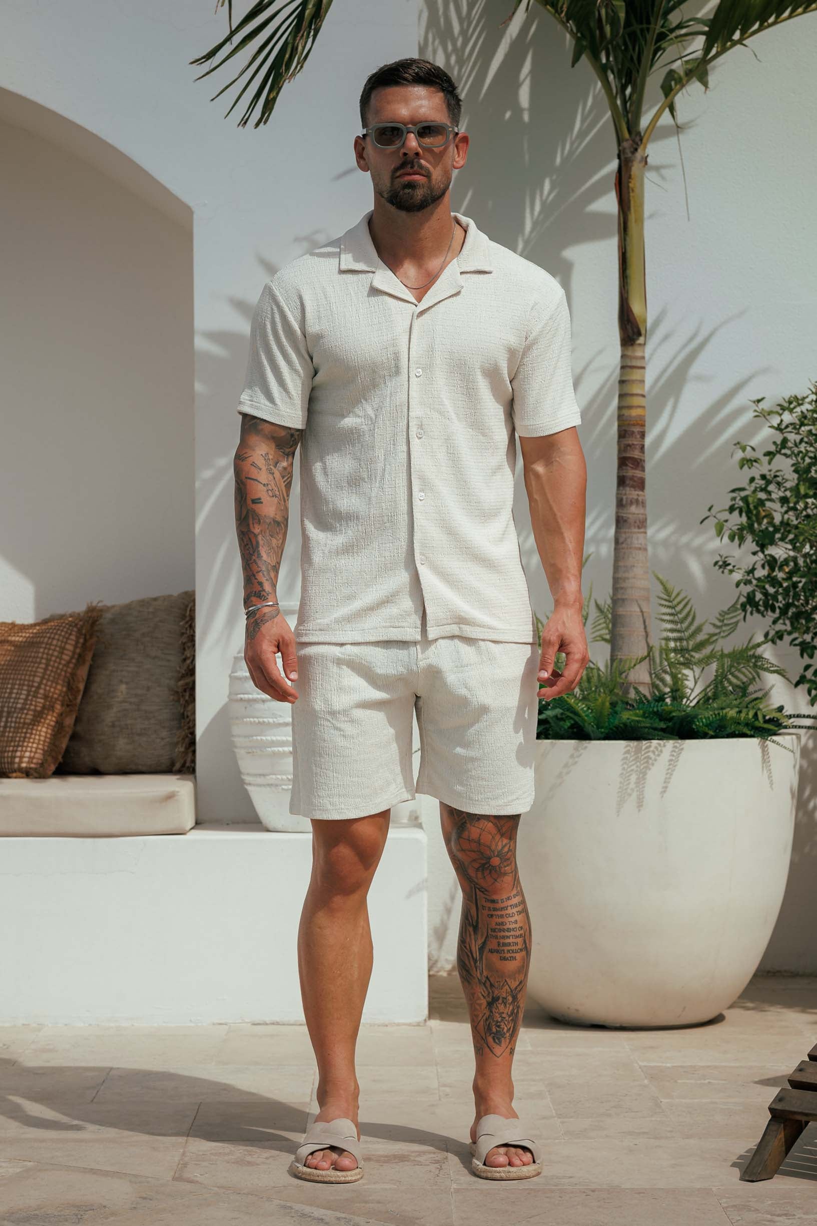 Legend London Shirt - Summer TEXTURED SHIRT - CREAM