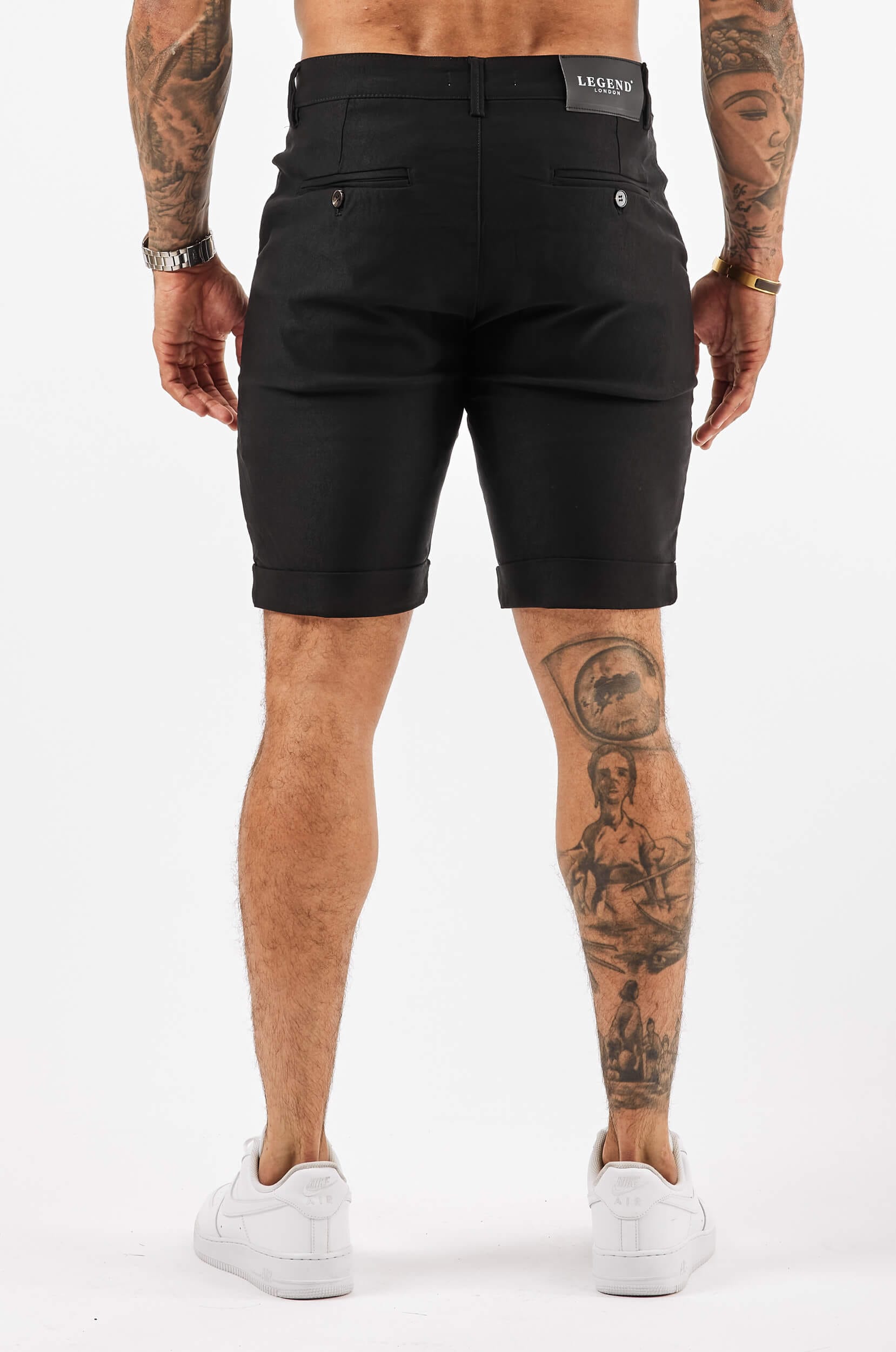 Legend London Shorts - chino FLEX CHINO SHORT - BLACK