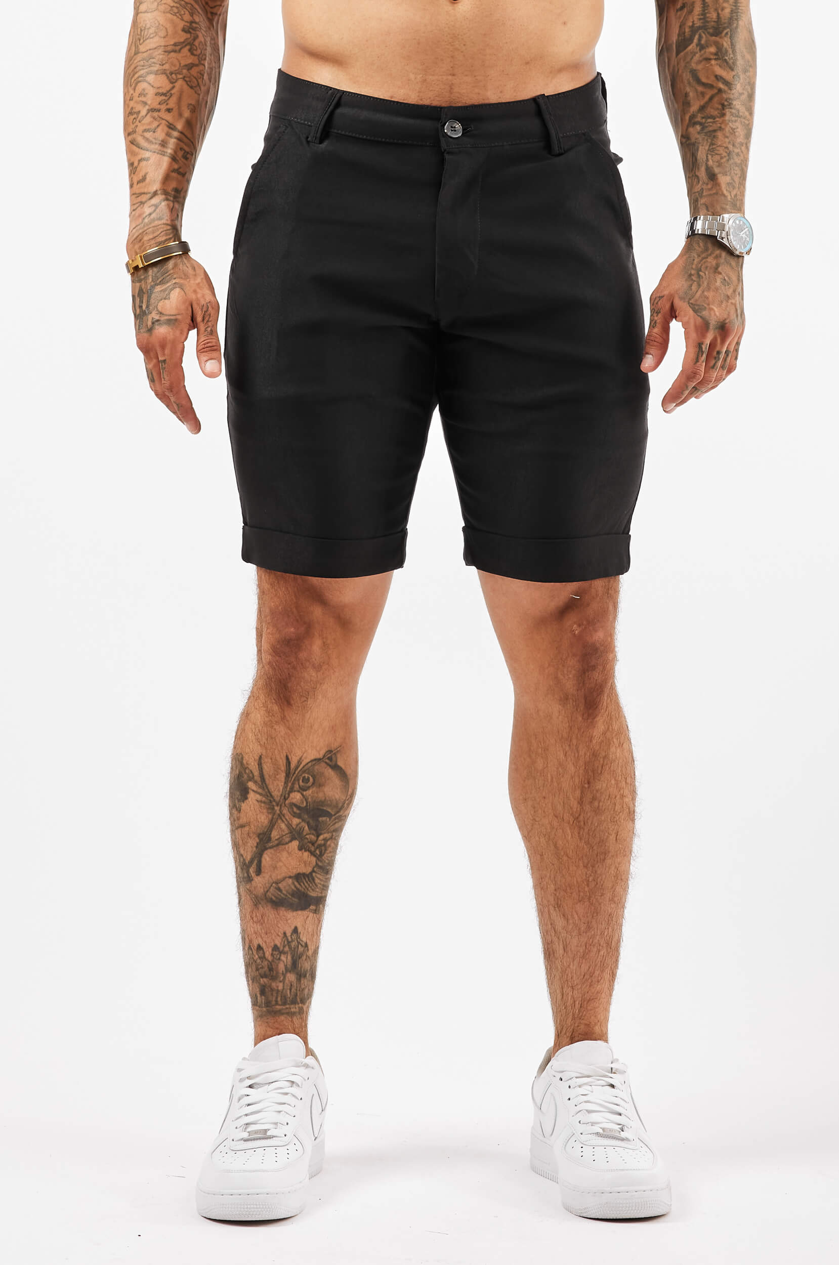 Legend London Shorts - chino FLEX CHINO SHORT - BLACK