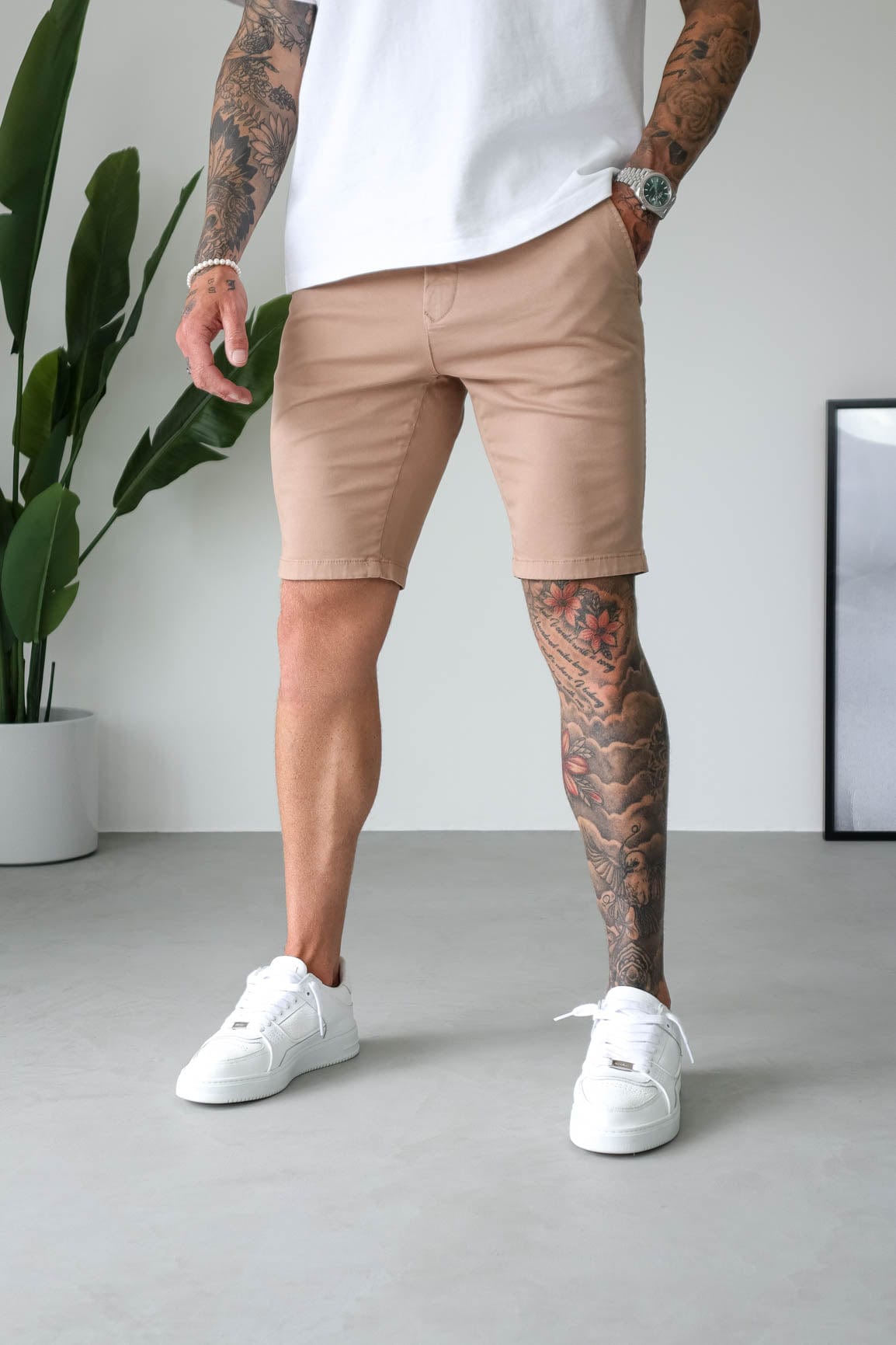 Legend London Shorts - chino SLIM CHINO SHORT - BEIGE