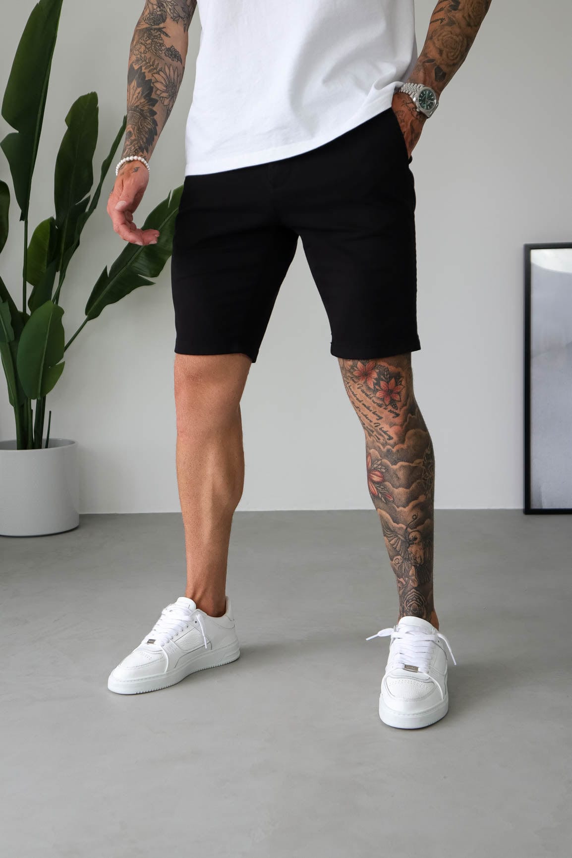Legend London Shorts - chino SLIM CHINO SHORT - BLACK