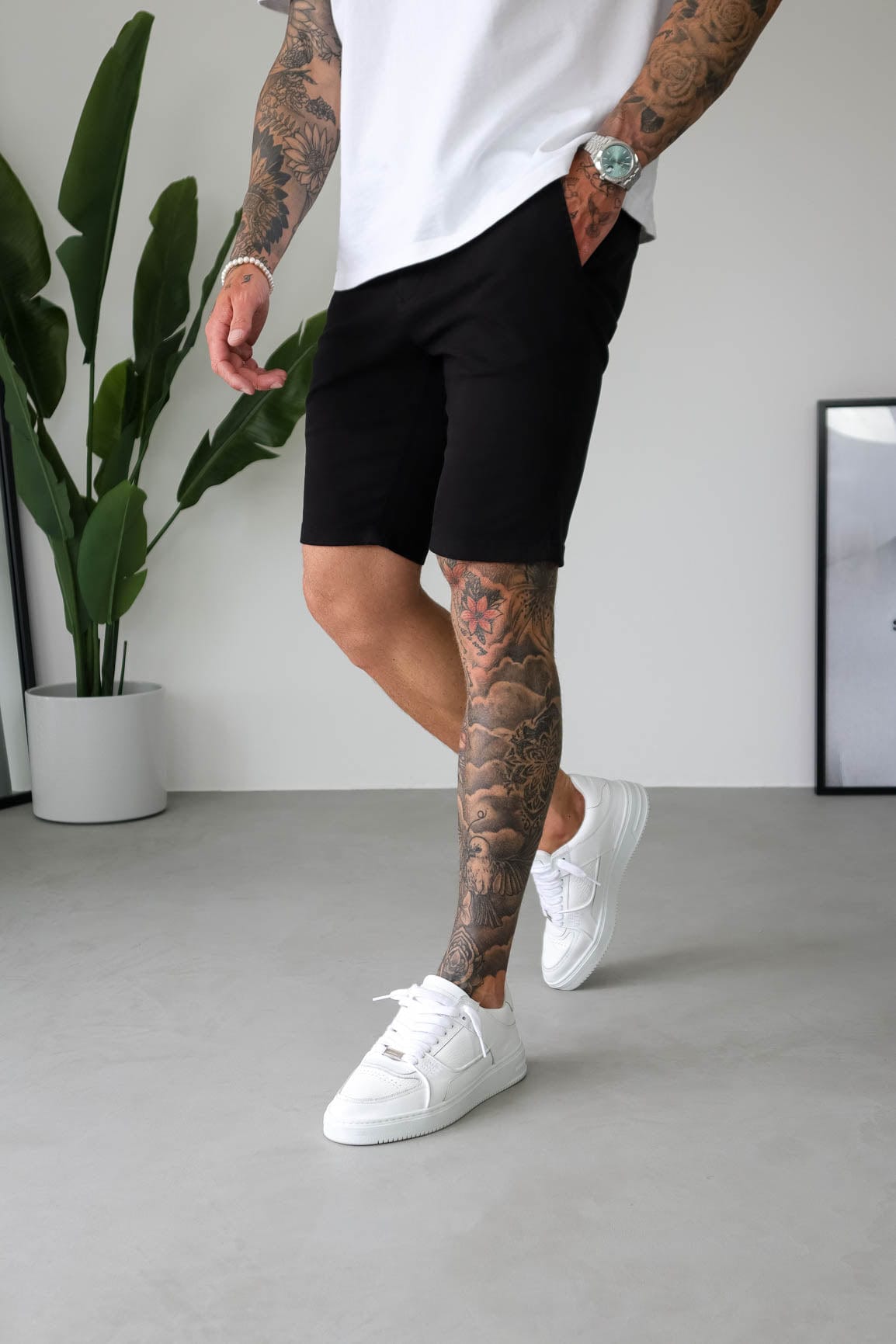 Legend London Shorts - chino SLIM CHINO SHORT - BLACK