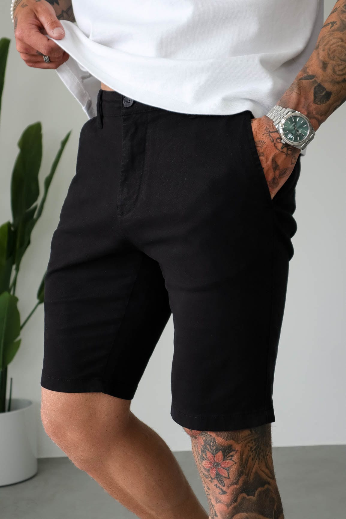Legend London Shorts - chino SLIM CHINO SHORT - BLACK