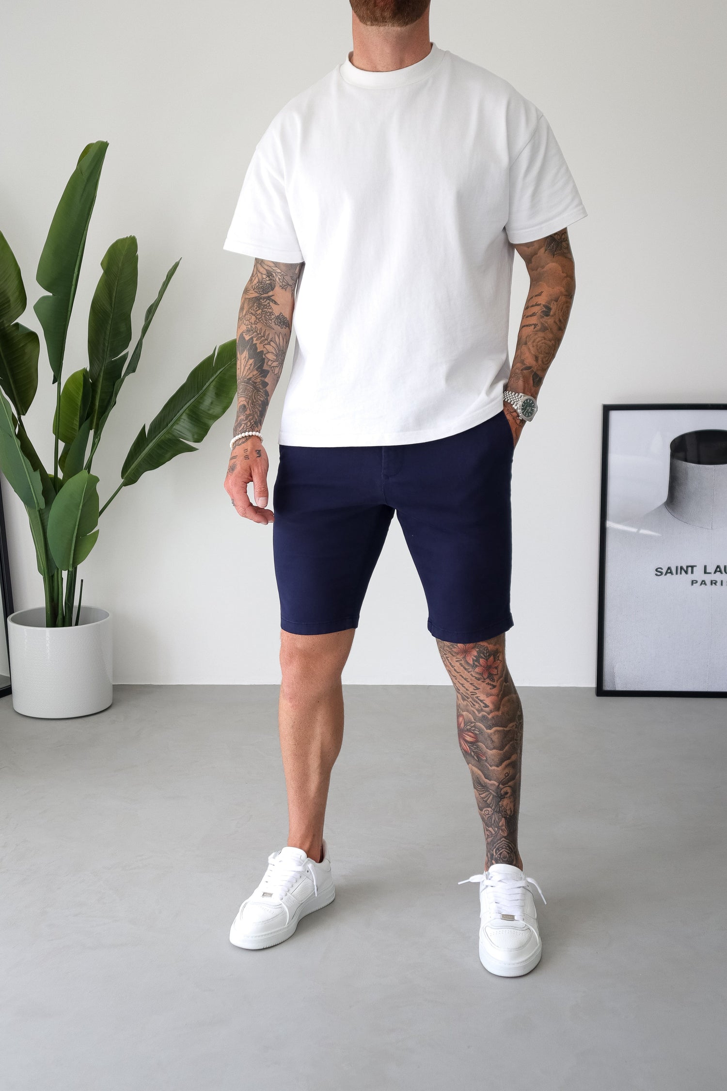 Legend London Shorts - chino SLIM CHINO SHORT - NAVY