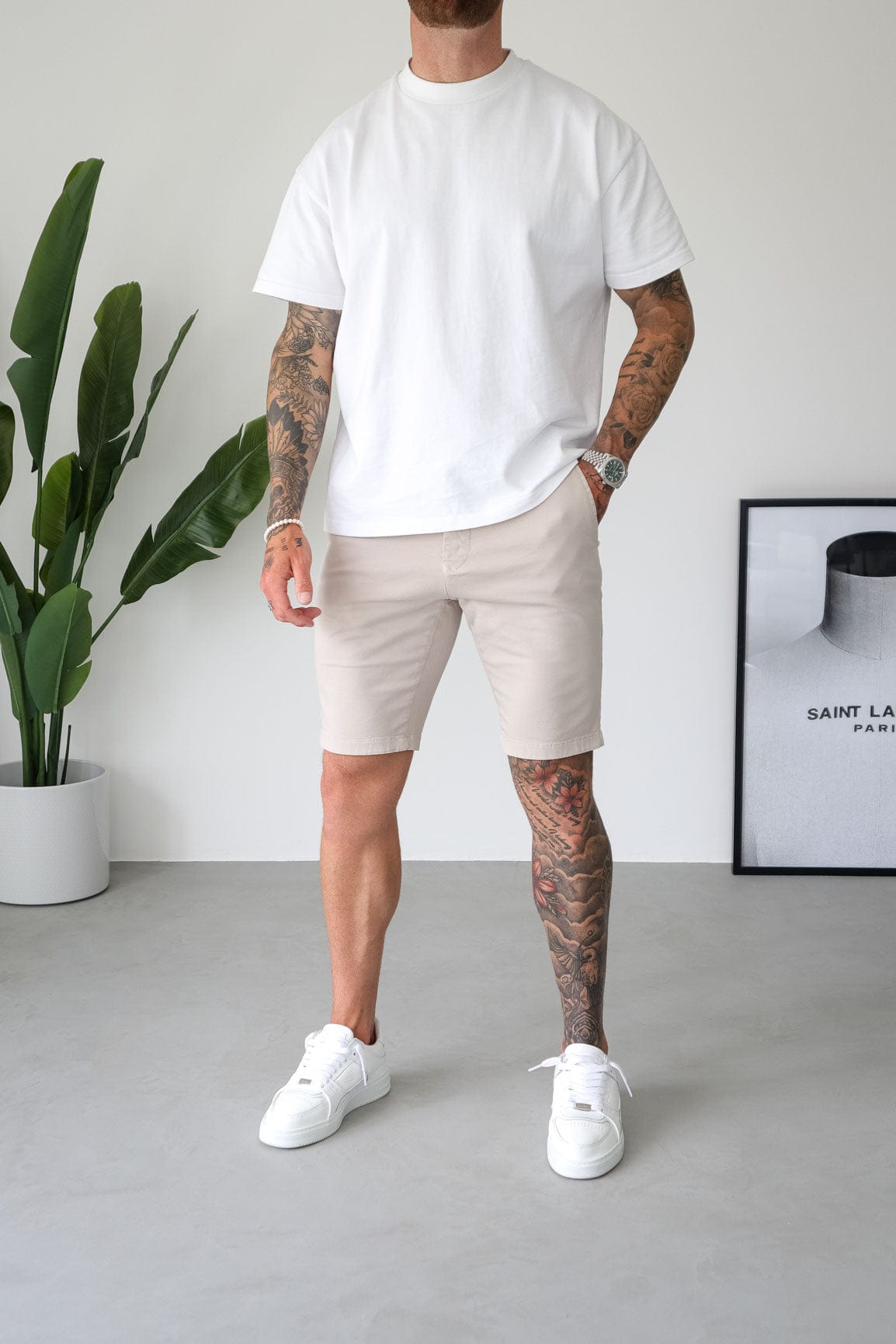 Legend London Shorts - chino SLIM CHINO SHORT - SAND