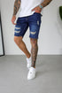 Legend London Shorts - denim SLIM DENIM SHORT - DARK BLUE RIPPED
