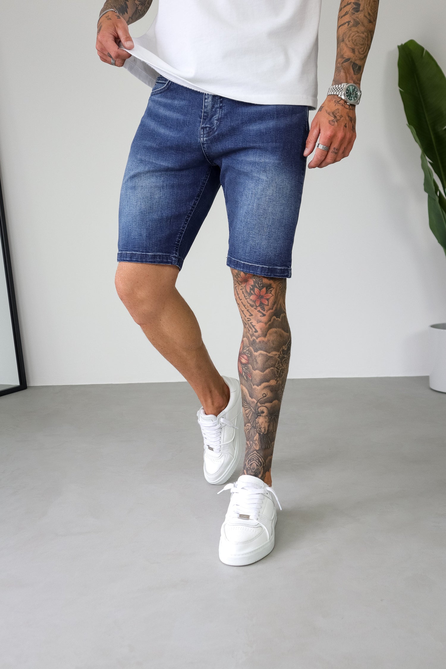 Legend London Shorts - denim SLIM DENIM SHORT - DARK INDIGO FADE