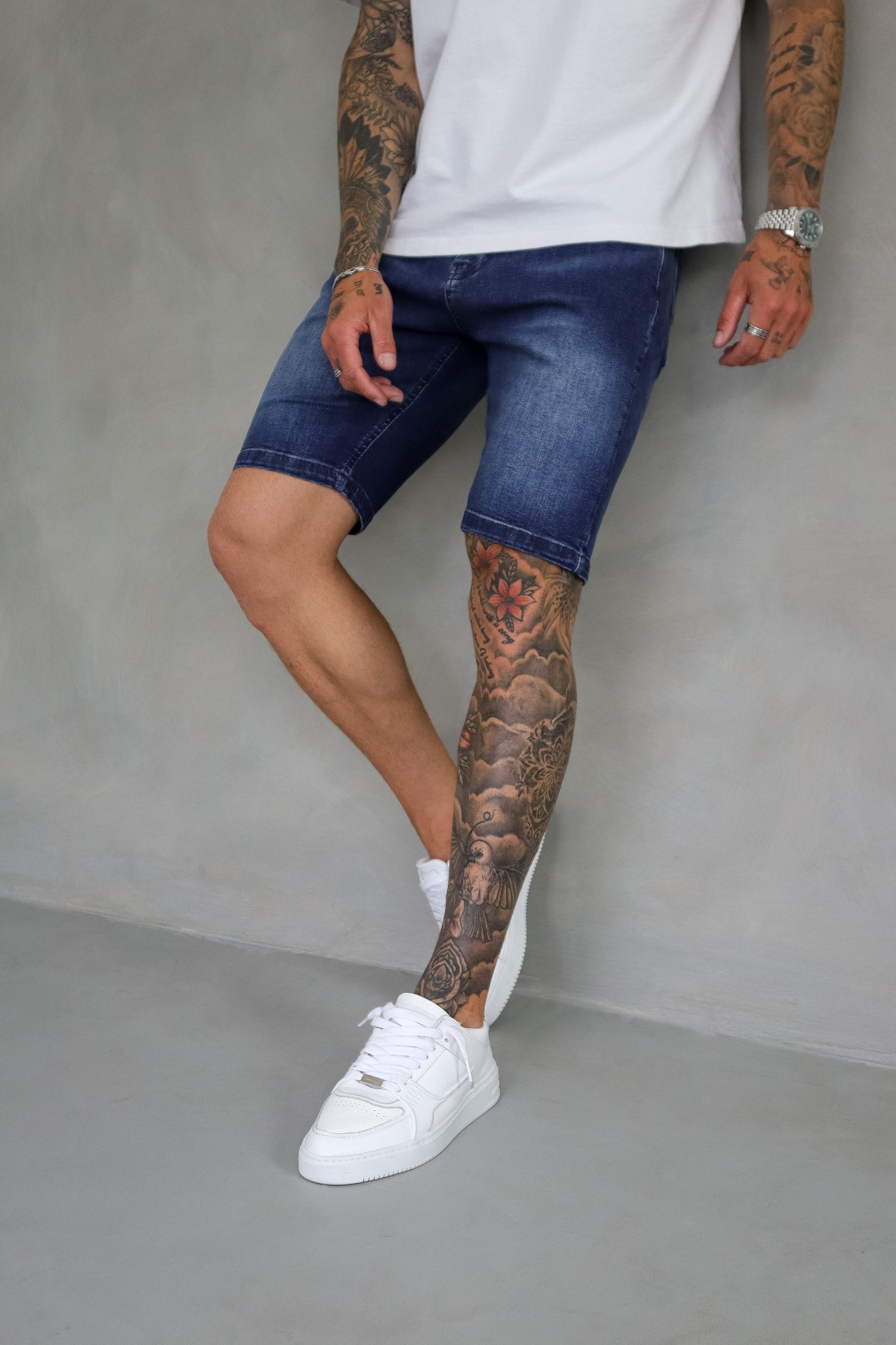 Legend London Shorts - denim SLIM DENIM SHORT - DARK INDIGO FADE