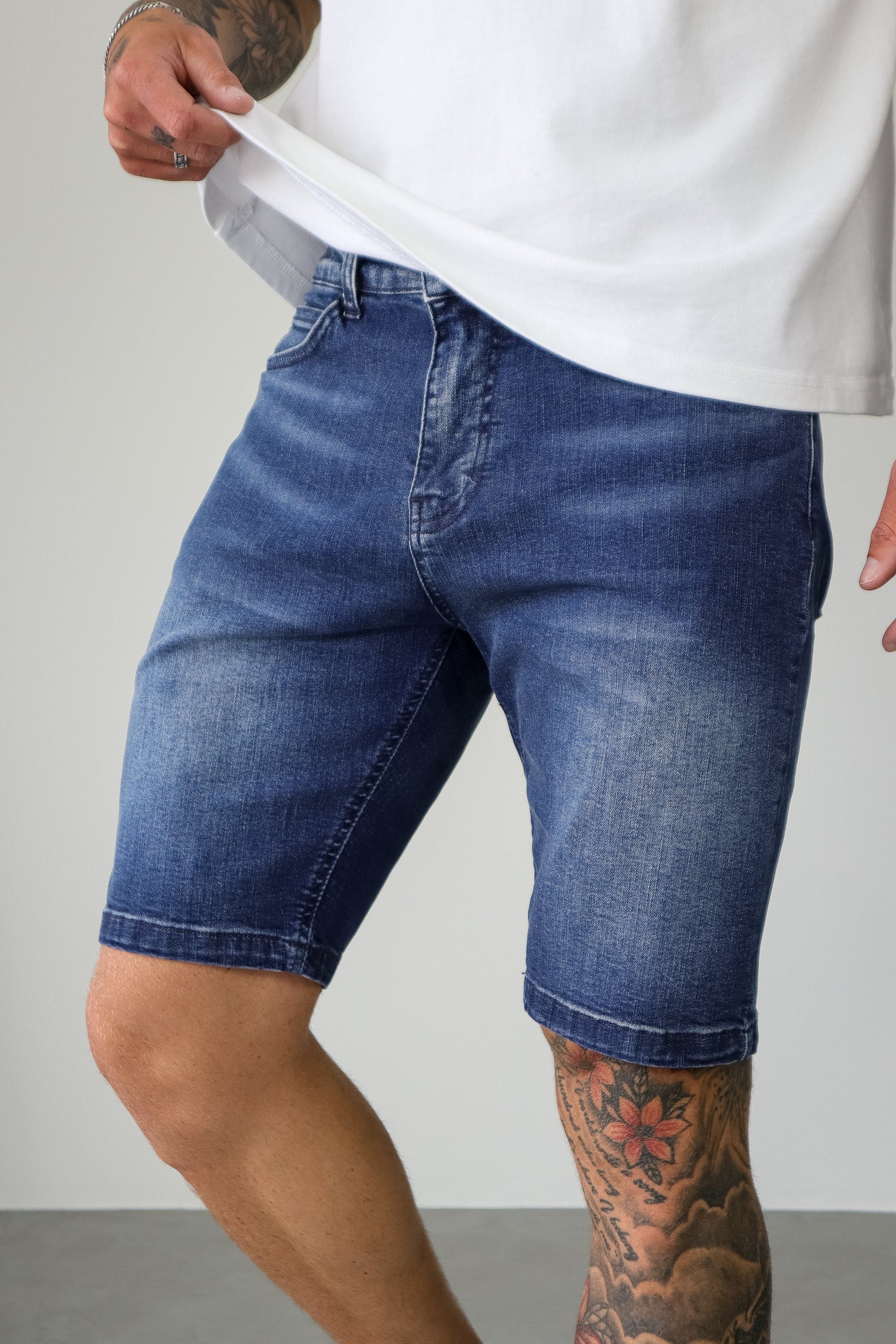 Legend London Shorts - denim SLIM DENIM SHORT - DARK INDIGO FADE