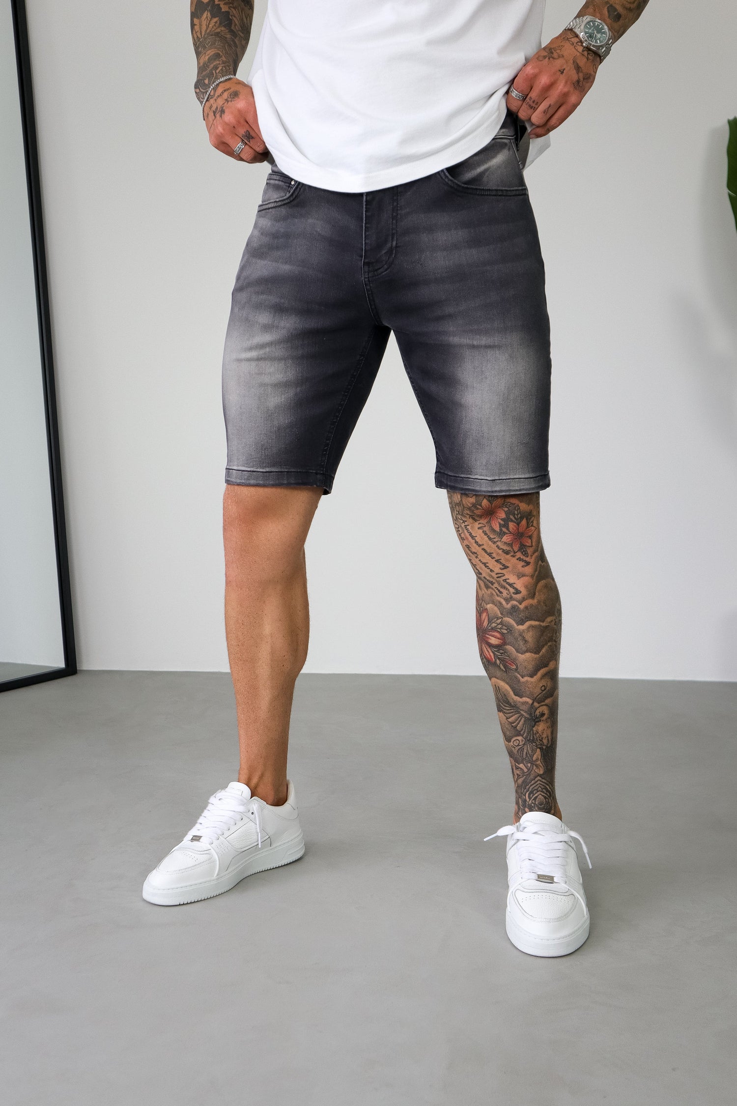 Legend London Shorts - denim SLIM DENIM SHORT - WASHED GREY