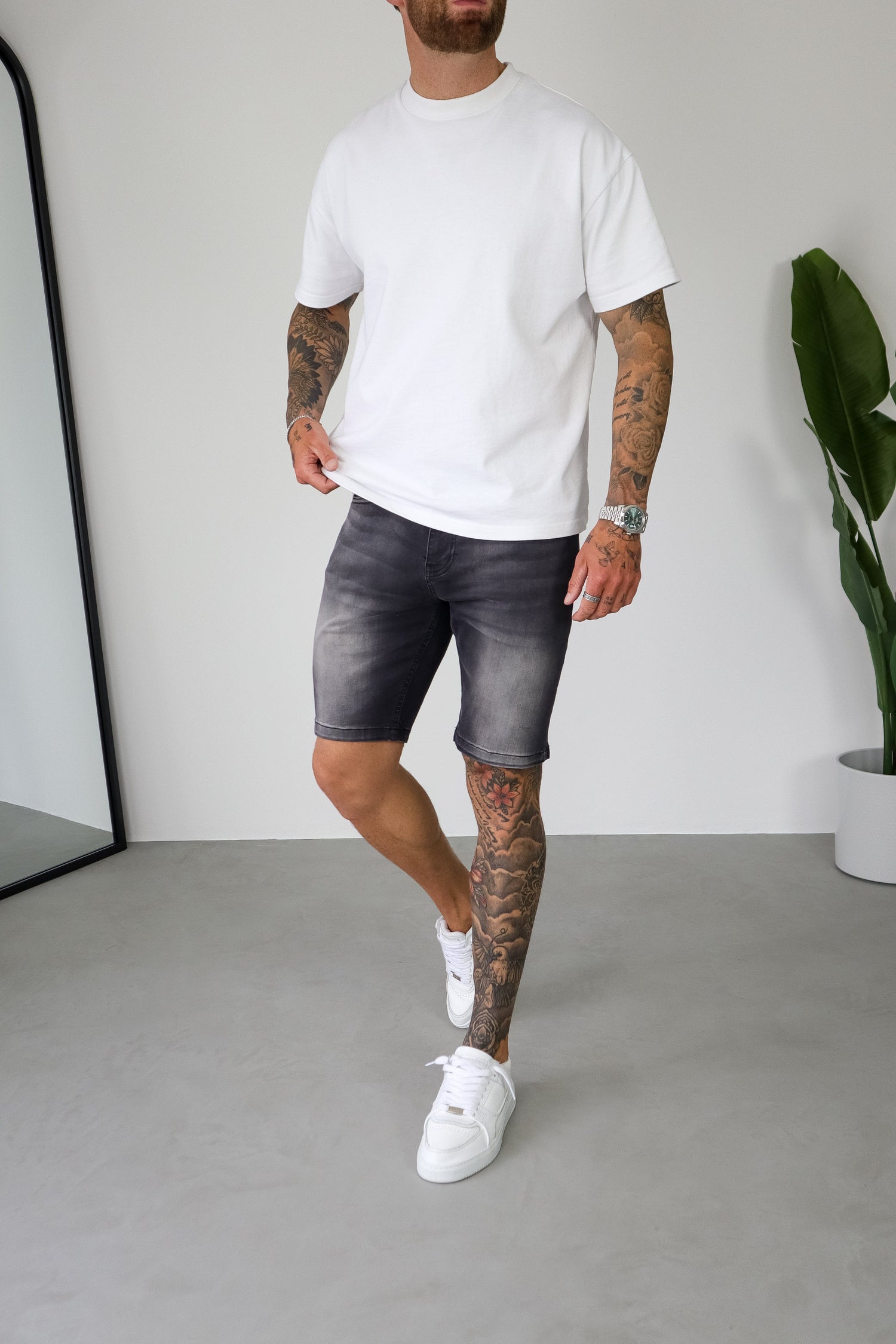 Legend London Shorts - denim SLIM DENIM SHORT - WASHED GREY