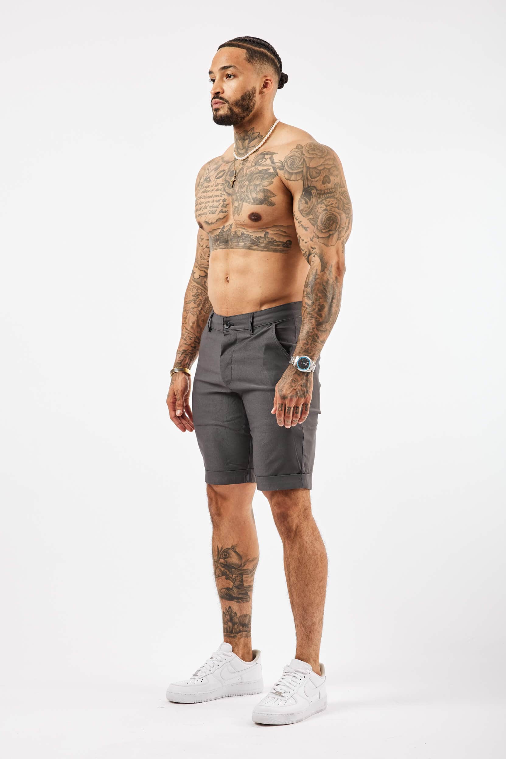 Legend London Shorts FLEX CHINO SHORT - DEEP GREY