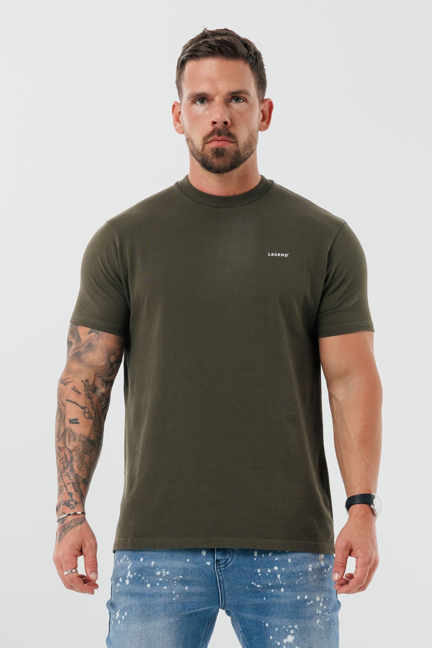 Legend London T-SHIRT - BASICS PREMIUM BASICS T-SHIRT - ARMY GREEN
