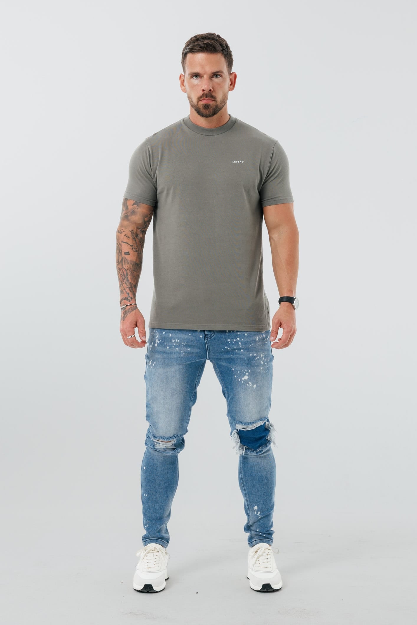 Legend London T-SHIRT - BASICS PREMIUM BASICS T-SHIRT - CHARCOAL GREY