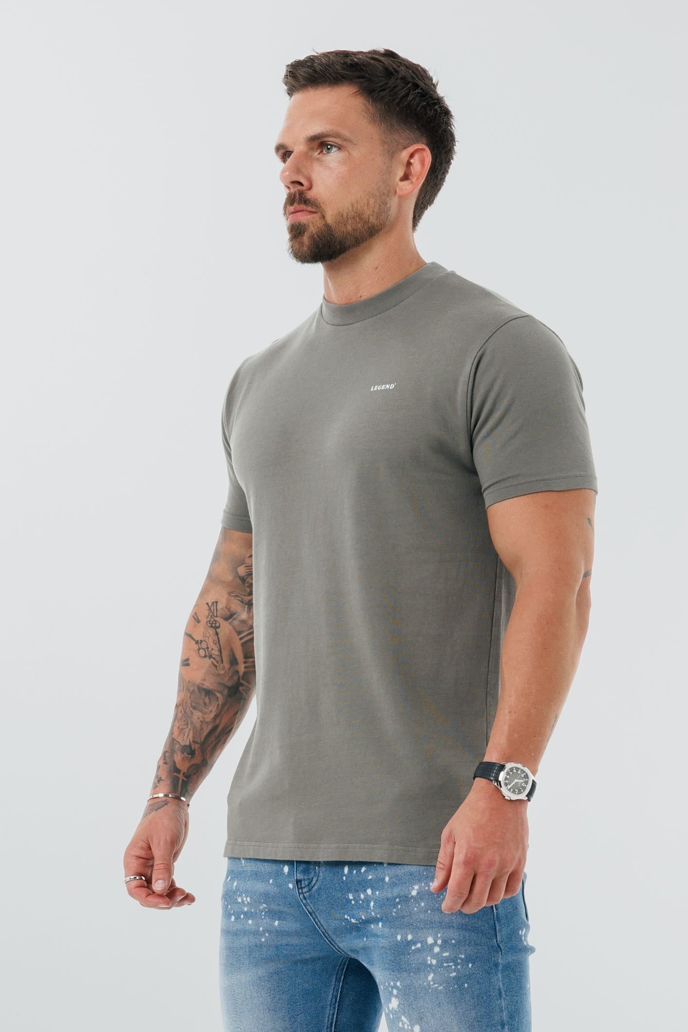 Legend London T-SHIRT - BASICS PREMIUM BASICS T-SHIRT - CHARCOAL GREY