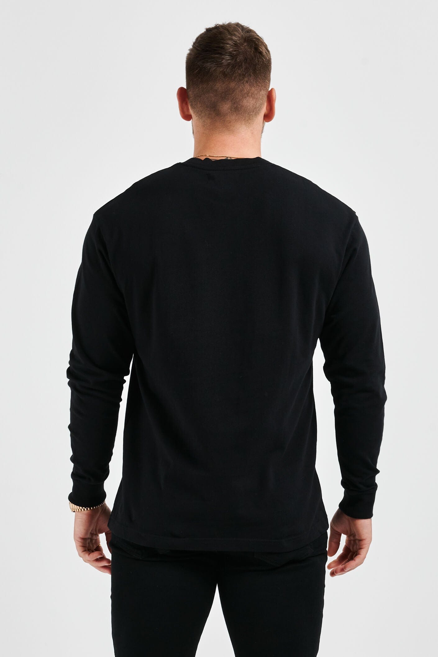 Legend London T-SHIRT LEGEND BASICS LONG SLEEVE T-SHIRT - BLACK