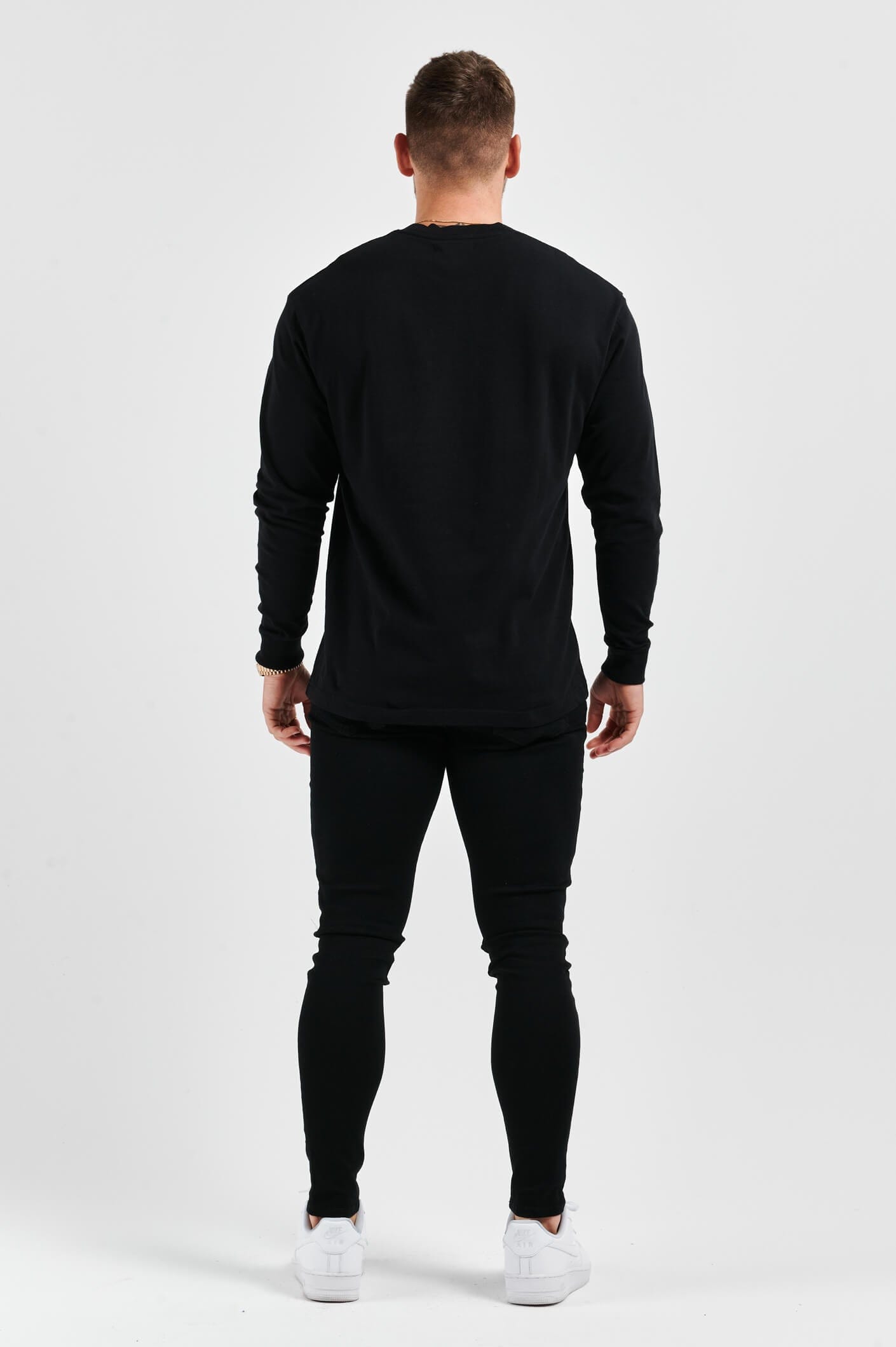 Legend London T-SHIRT LEGEND BASICS LONG SLEEVE T-SHIRT - BLACK