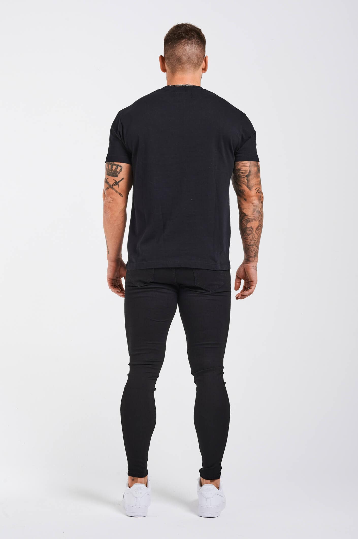 Legend London T-SHIRT LEGEND* BASICS MUSCLE FIT T-SHIRT - BLACK