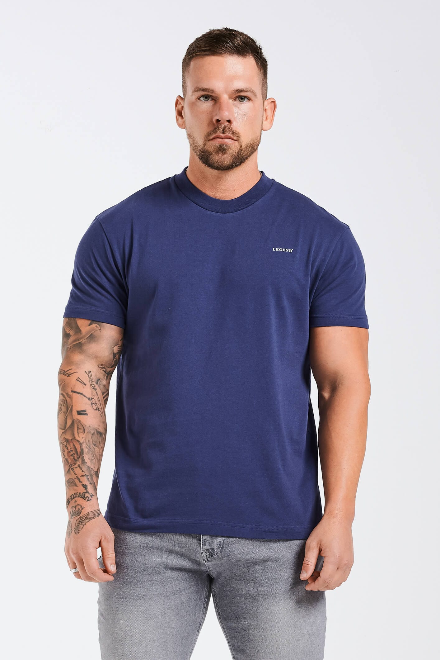 Legend London T-SHIRT LEGEND* BASICS MUSCLE FIT T-SHIRT - DARK NAVY