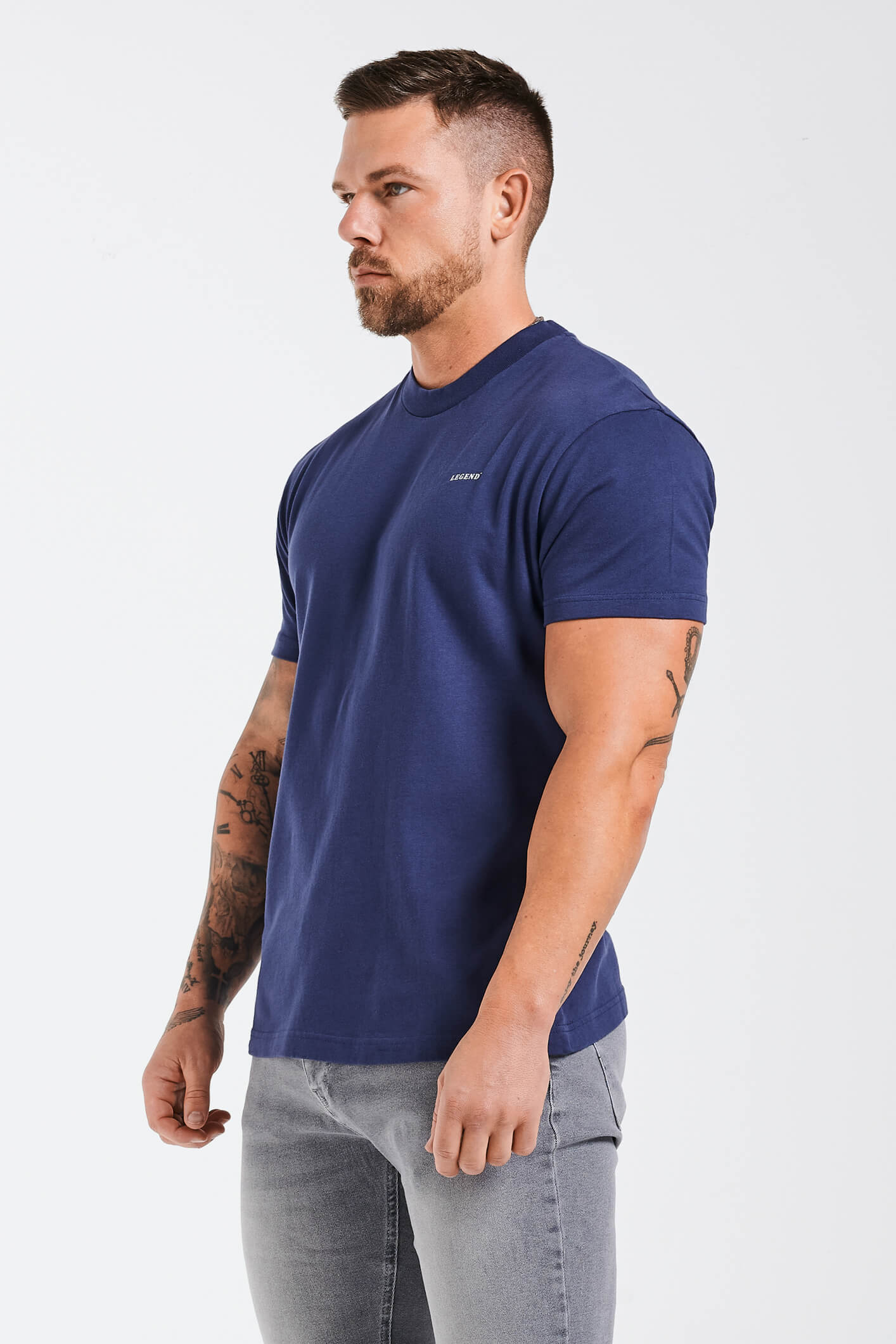 Legend London T-SHIRT LEGEND* BASICS MUSCLE FIT T-SHIRT - DARK NAVY